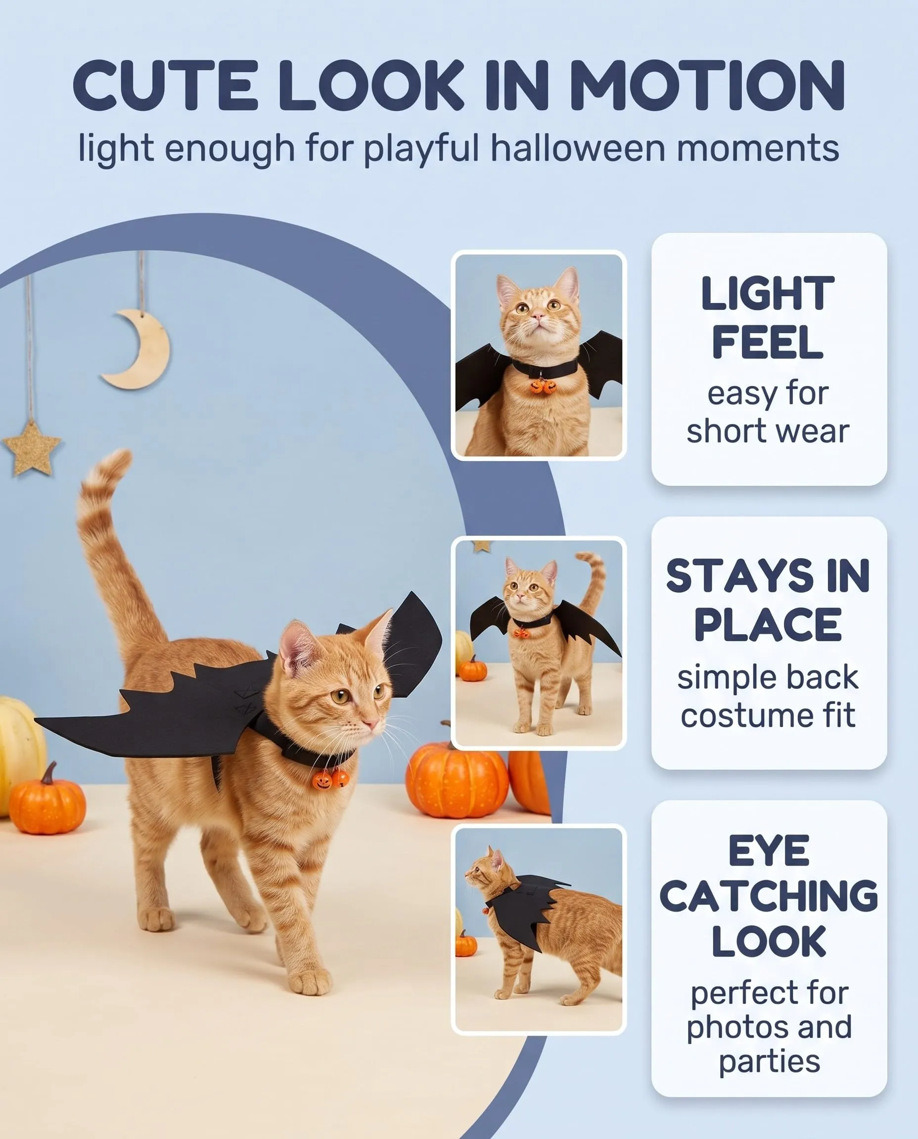 YUZNA Costume Pipistrello per Cane e Gatto - immagine 4