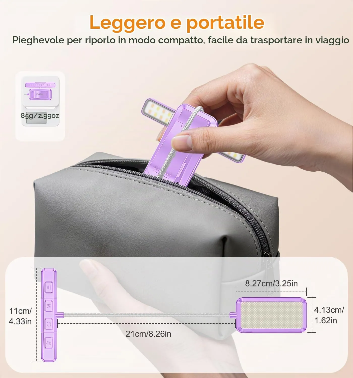 Gritin 2026 Luce per Lettura Libri a Letto, 32 LED Spettro Completo - immagine 9