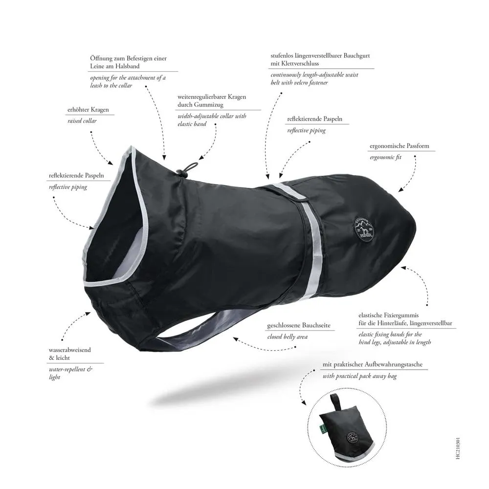 HUNTER Cappotto per cani Uppsala Rain, Taglia 60, Nero - immagine 3