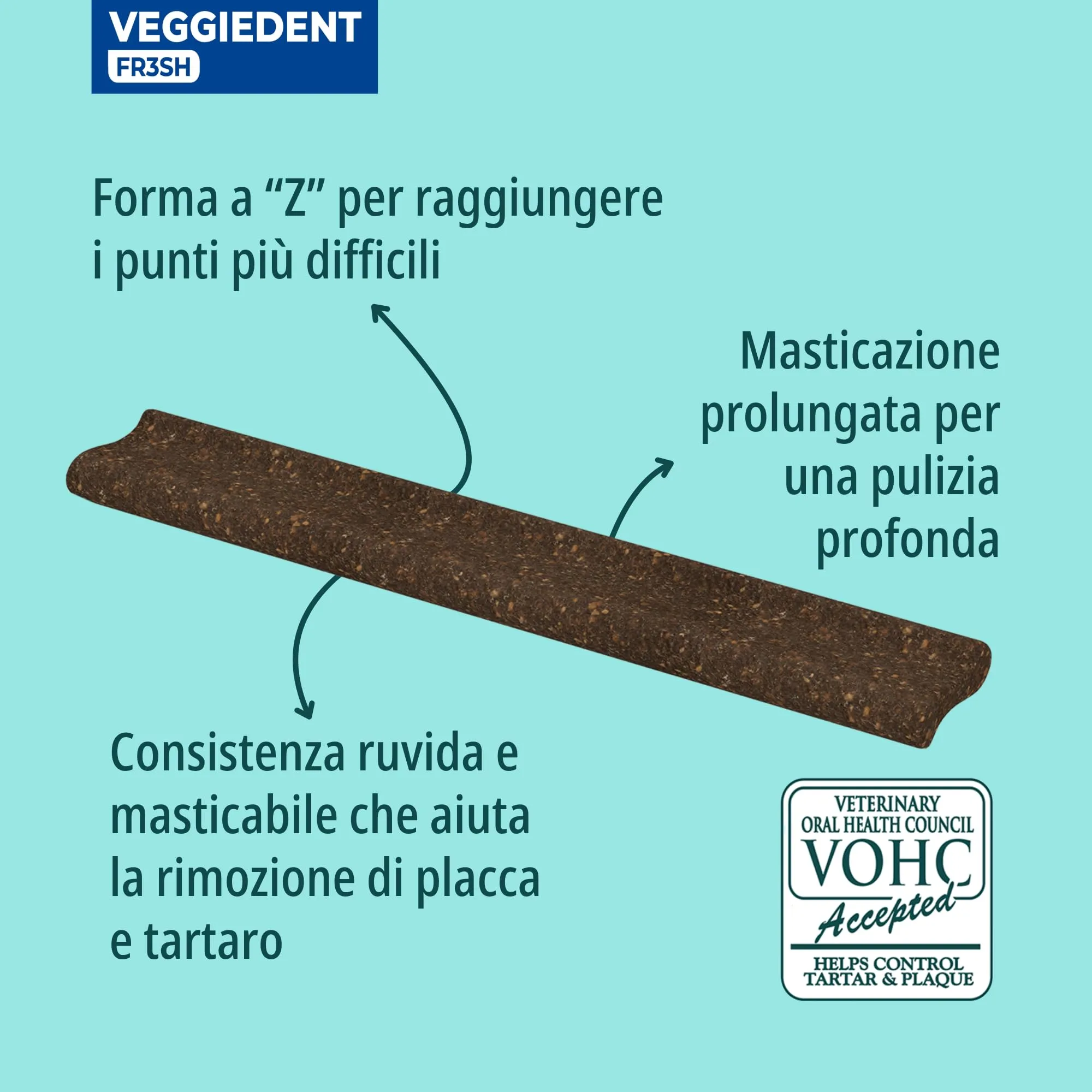 Virbac VeggieDent FR3SH Dental Chews for Dogs, Small (5-10kg) - immagine 6