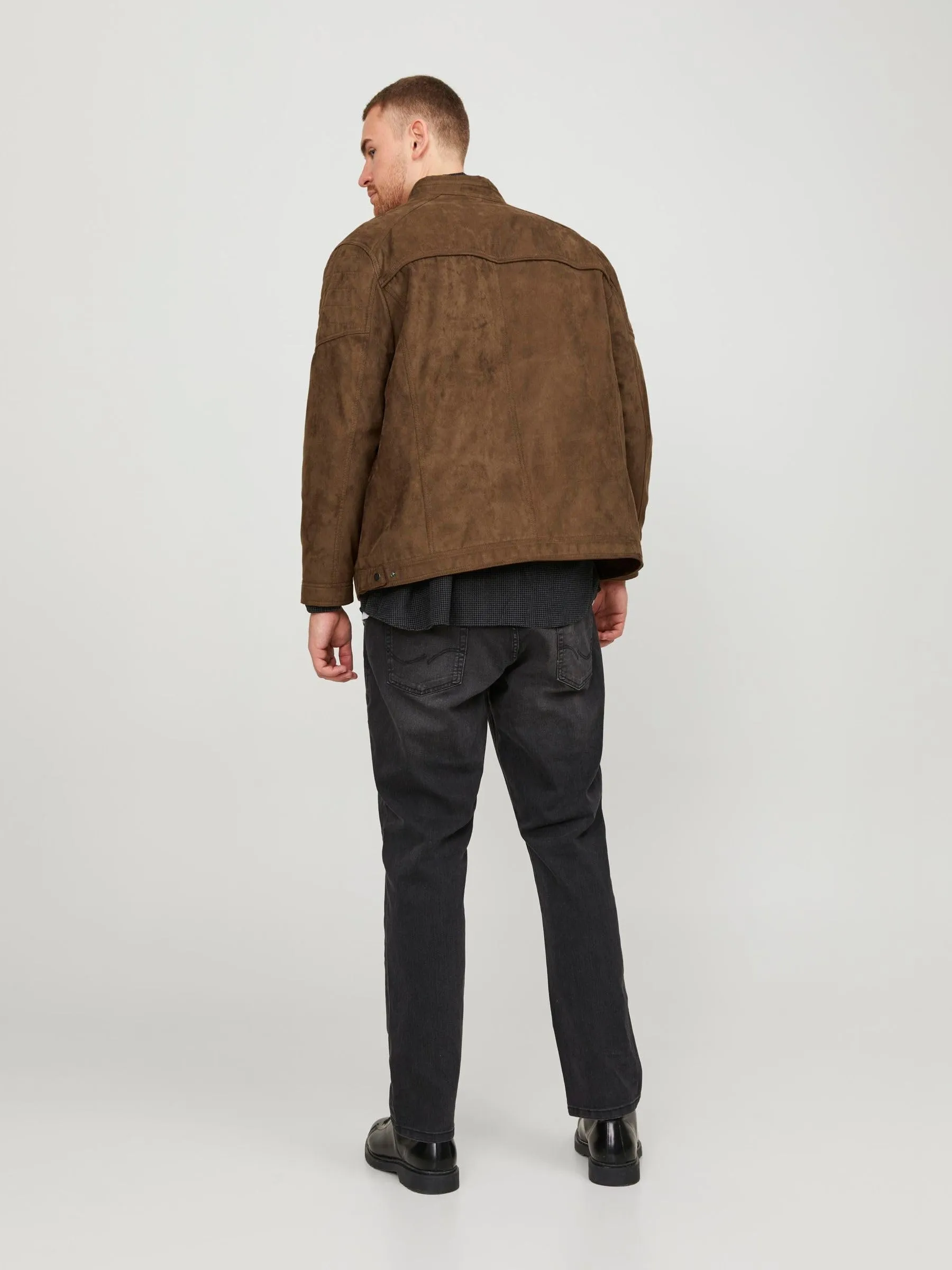 Jack & Jones Plus JJEROCKY Noos Jacket, Cognac Fake Suede, 2XL - immagine 3