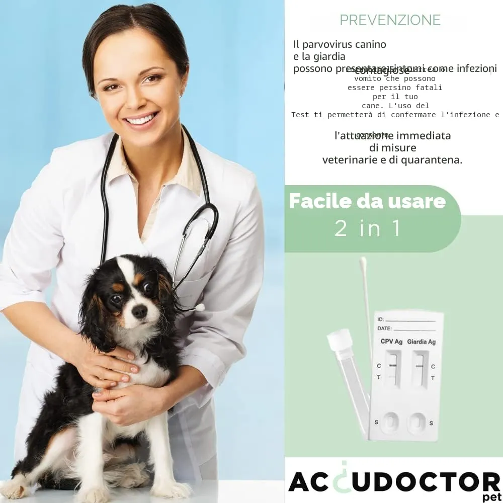 AccuDoctor Kit Rapido Giardia e Parvovirus per Cani, 2 Test - immagine 2