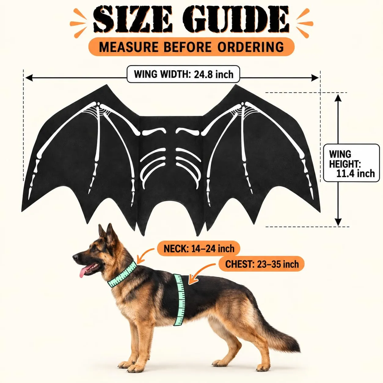LIBRNTY Ali di Pipistrello per Cani, Costume Nero U004 - immagine 2