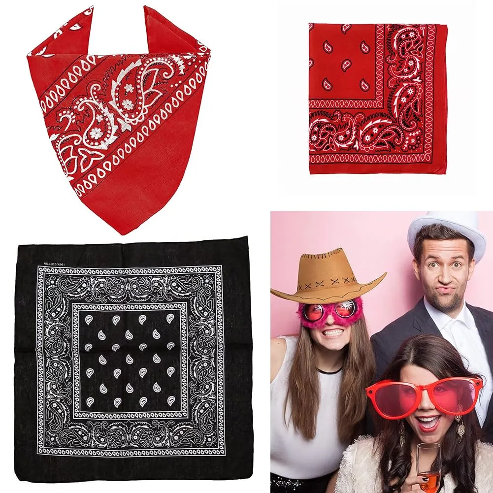 WFKKMEQ Costume da Cowboy, Set 6 Pezzi con Cappello, Bandana e Distintivo (Nero, Marrone) - immagine 6