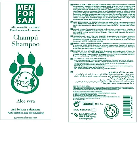 Menforsan Shampoo all'Aloe Vera per Roditori, Conigli e Furetti, 300 ml - immagine 2