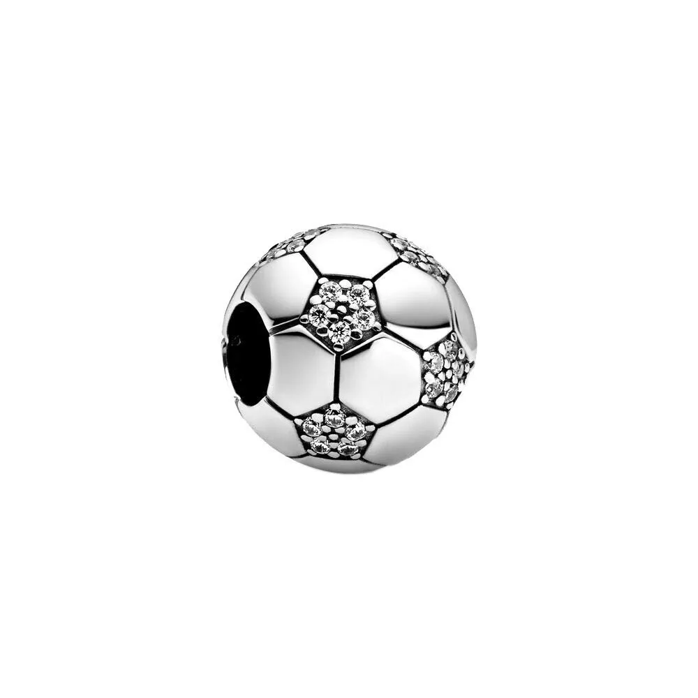 Bellestory Ciondolo a forma di palla di calcio in argento Sterling 925 con cristalli - immagine 1