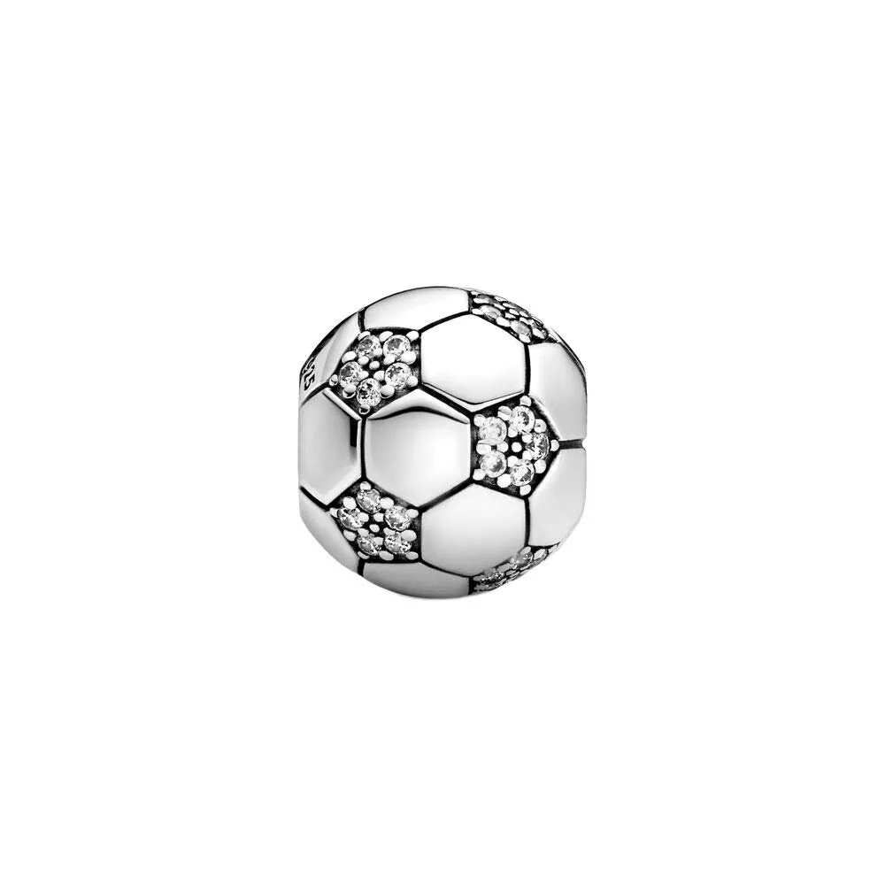 Bellestory Ciondolo a forma di palla di calcio in argento Sterling 925 con cristalli - immagine 2