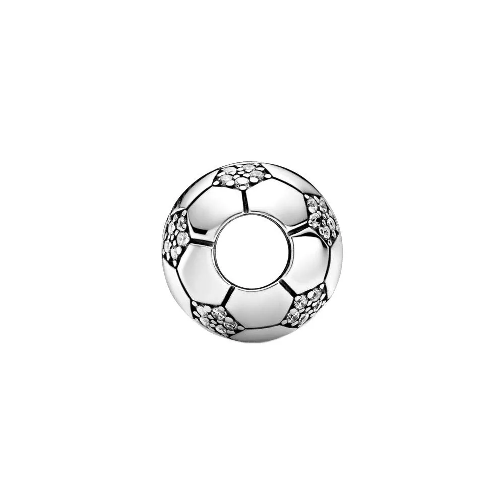 Bellestory Ciondolo a forma di palla di calcio in argento Sterling 925 con cristalli - immagine 3