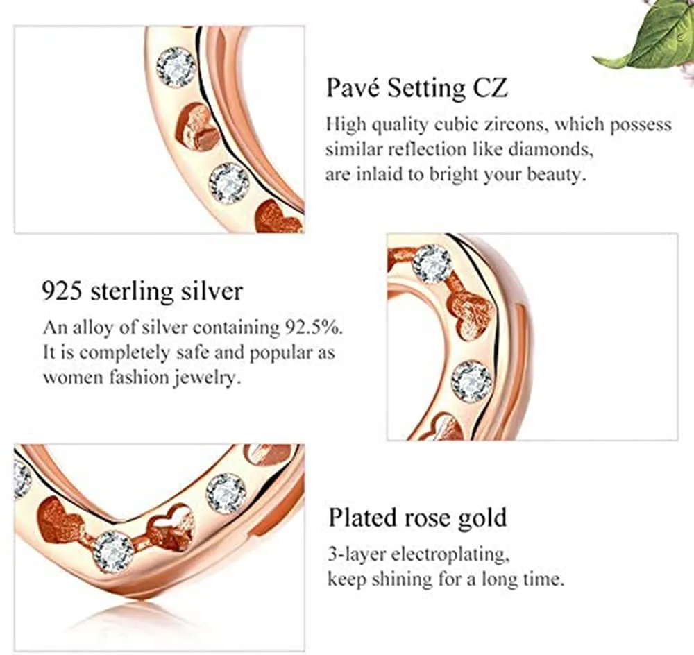 NewL Ciondolo a forma di cuore in Argento Sterling 925, Oro Rosa - immagine 4