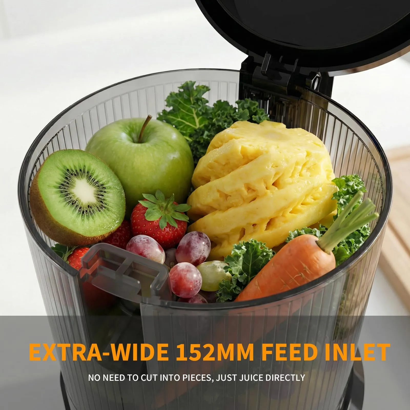 XTKKGFBIR SJ-068 Estrattore di Frutta e Verdura a Freddo, Slow Juicer XL 152mm - immagine 2