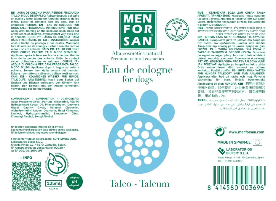 Menforsan Talc Powder Pet Perfume 125 ml - immagine 2