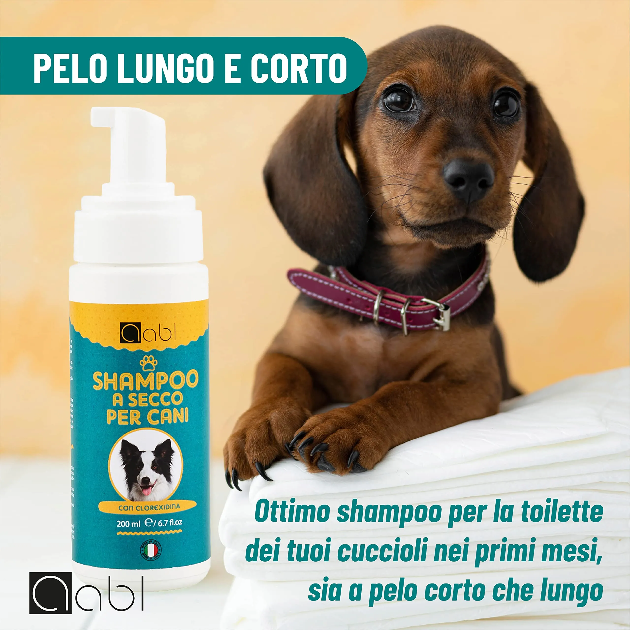 aabl Shampoo Secco per Cani con Clorexidina, Profumo di Talco, 200 ml - immagine 5