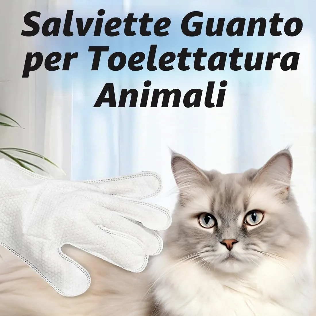 WeddHuis Salviette Guanto per Animali Domestici per Cani e Gatti, Senza Risciacquo - immagine 3