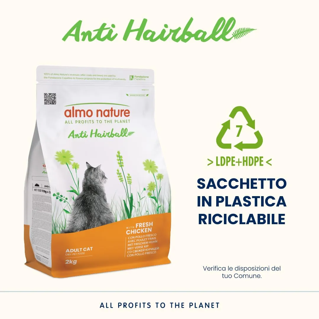 Almo Nature Anti Hairball Crocchette Gatto Adulto con Pollo Fresco, 2kg - immagine 4