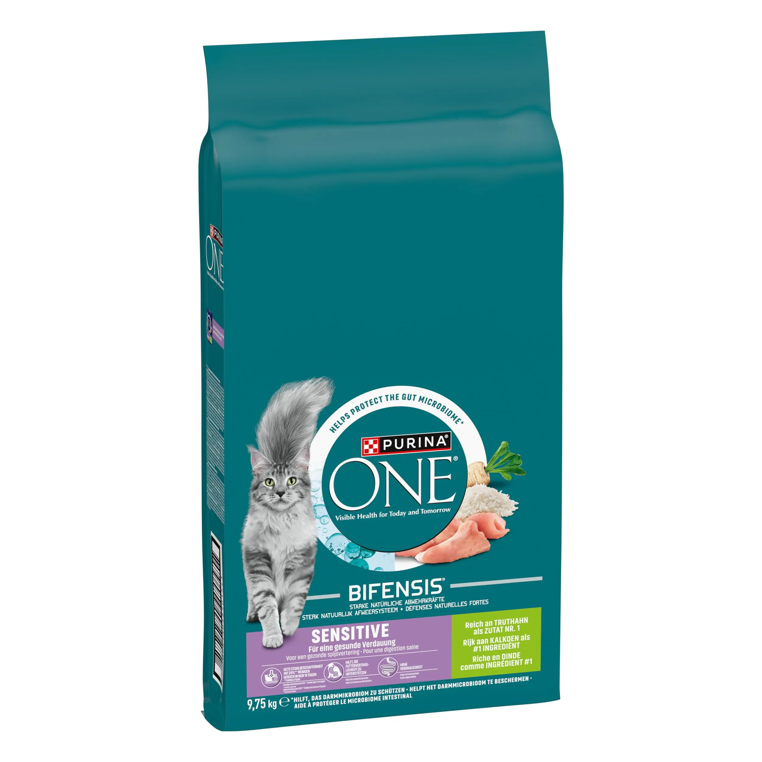 Purina ONE Bifensis Sensitive Crocchette per Gatti Adulti con Tacchino e Riso, 9.75 kg - immagine 2