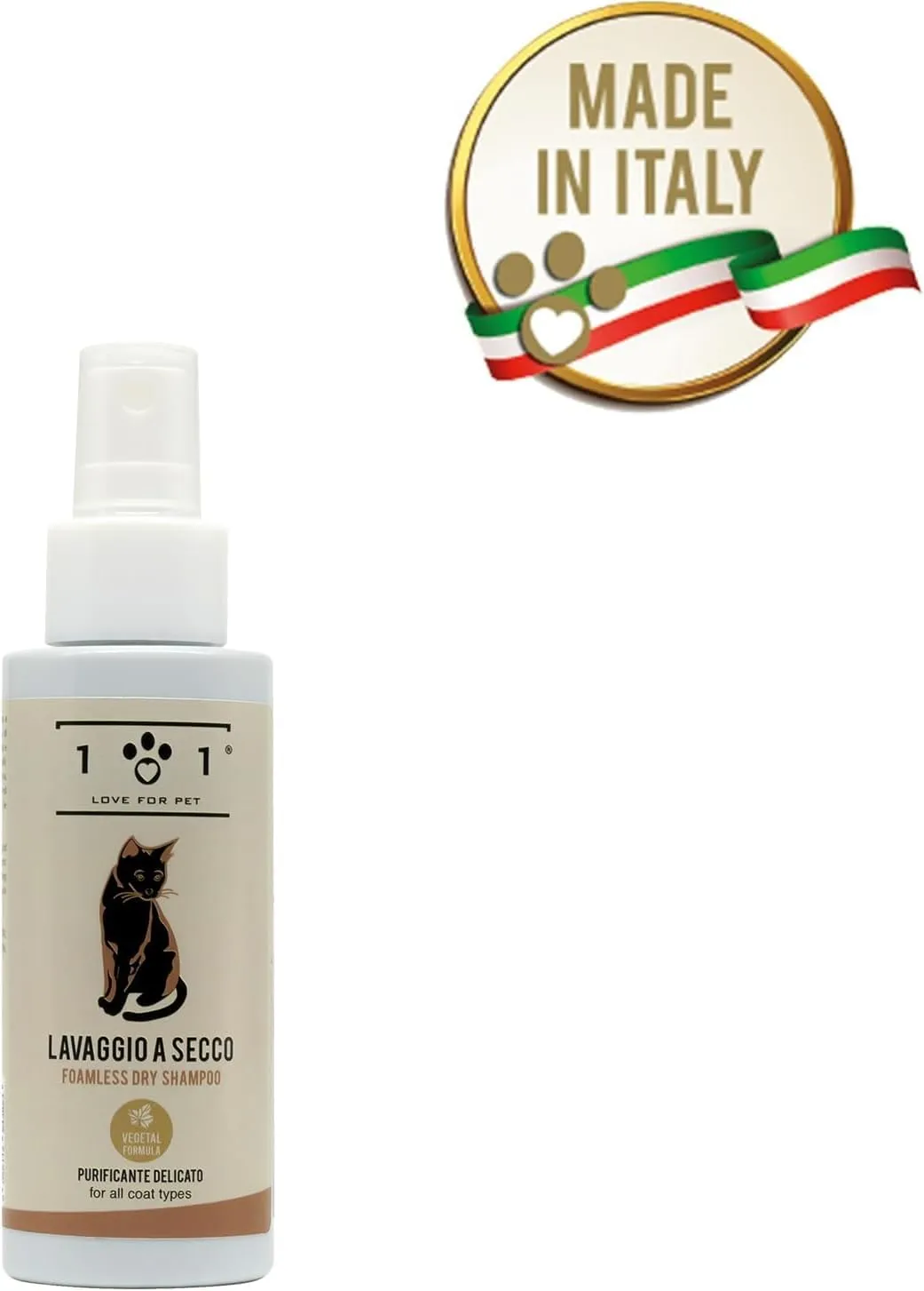 101 love for pet Shampoo a Secco Naturale e Vegetale per Gatto, Linea 101 (100ml) - immagine 2