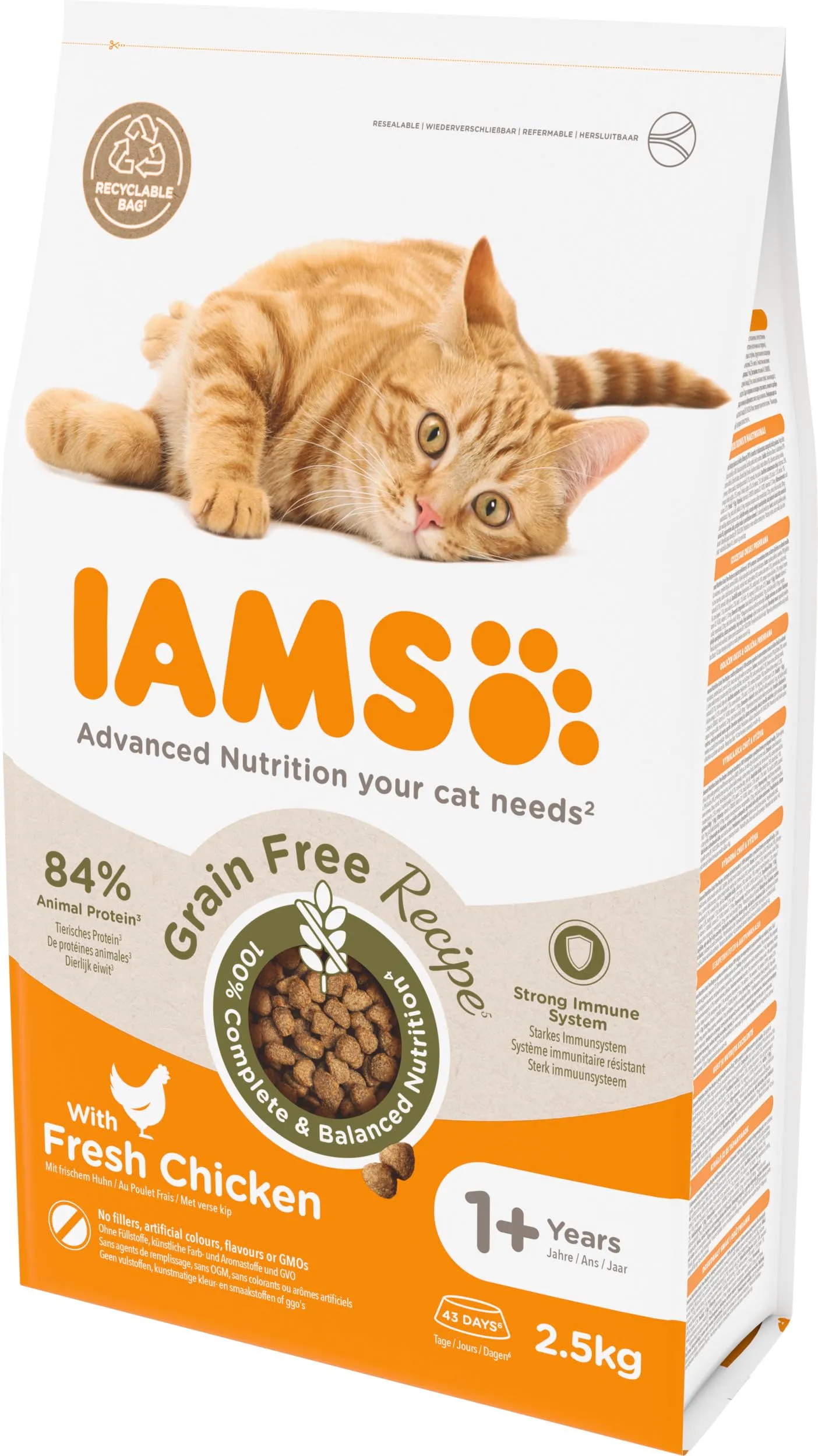 IAMS Cibo secco per gatti senza cereali al pollo, 2,5 kg - immagine 8