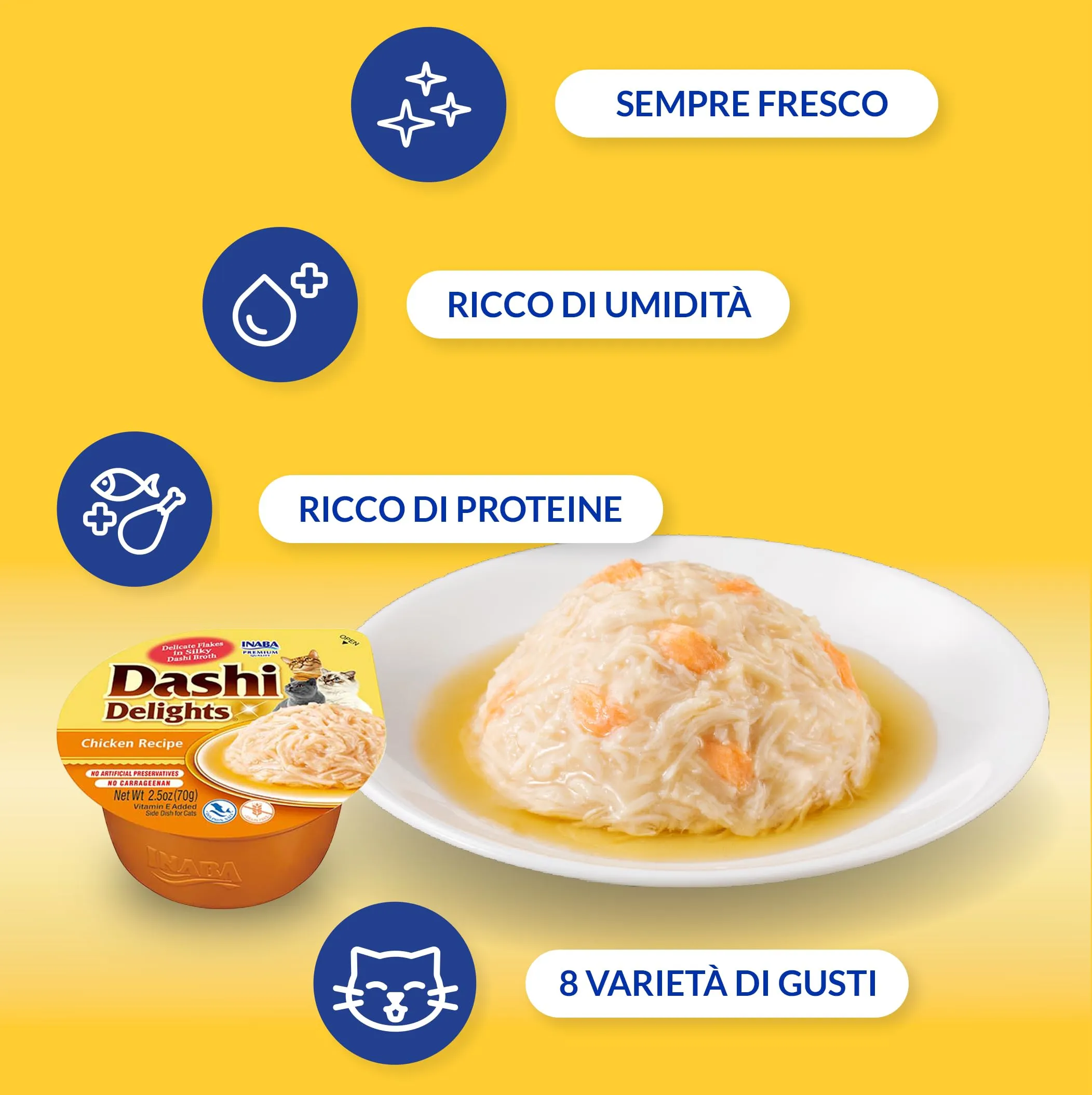 Inaba Dashi Delights Brodo per Gatti con Pollo, 70g - immagine 3