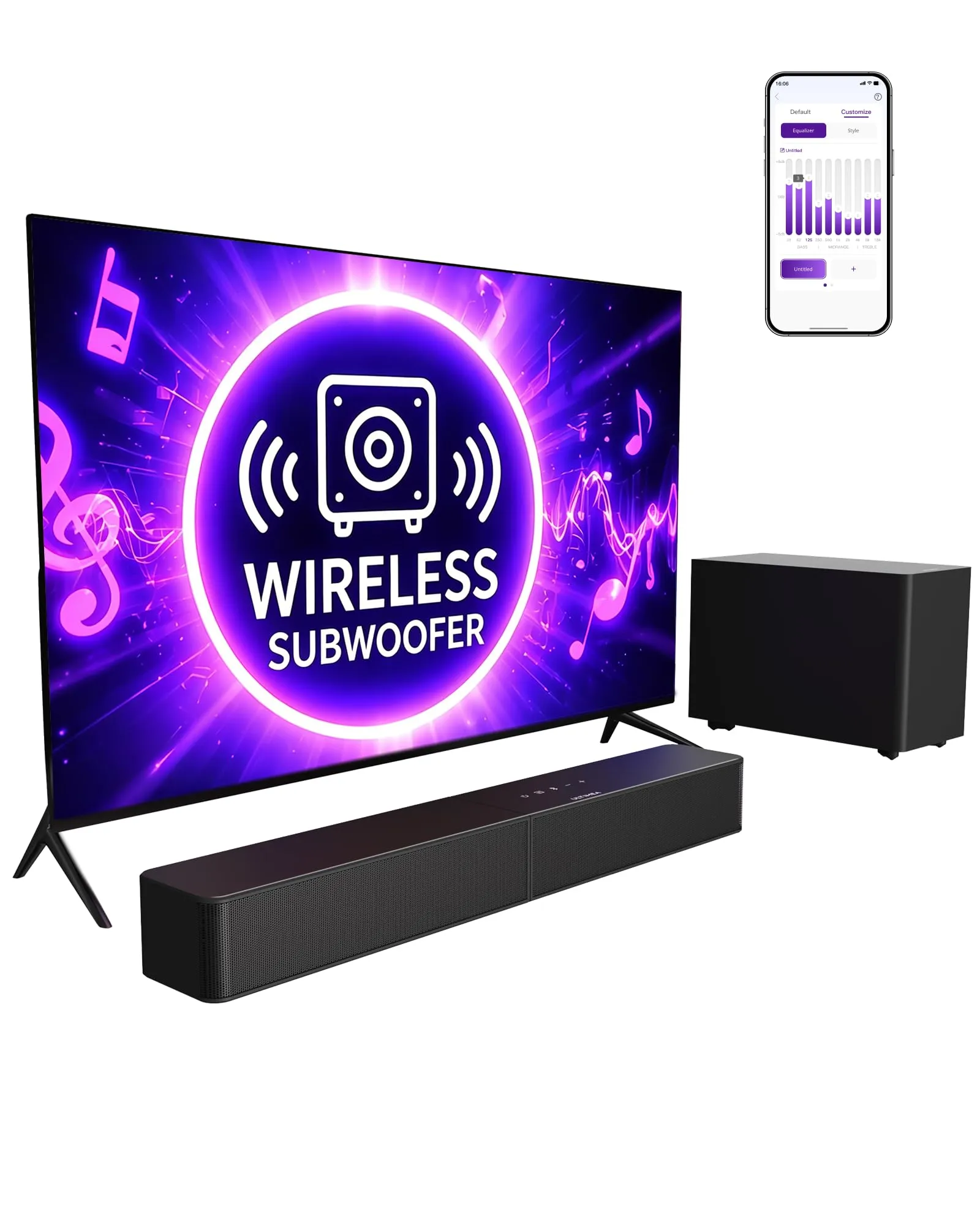 ULTIMEA Poseidon M30 Soundbar con Subwoofer Wireless, 2.1 canali, 240W, VoiceMX, BassMX, App Controllo, HDMI, Ottico, Bluetooth 6.0 - immagine 1