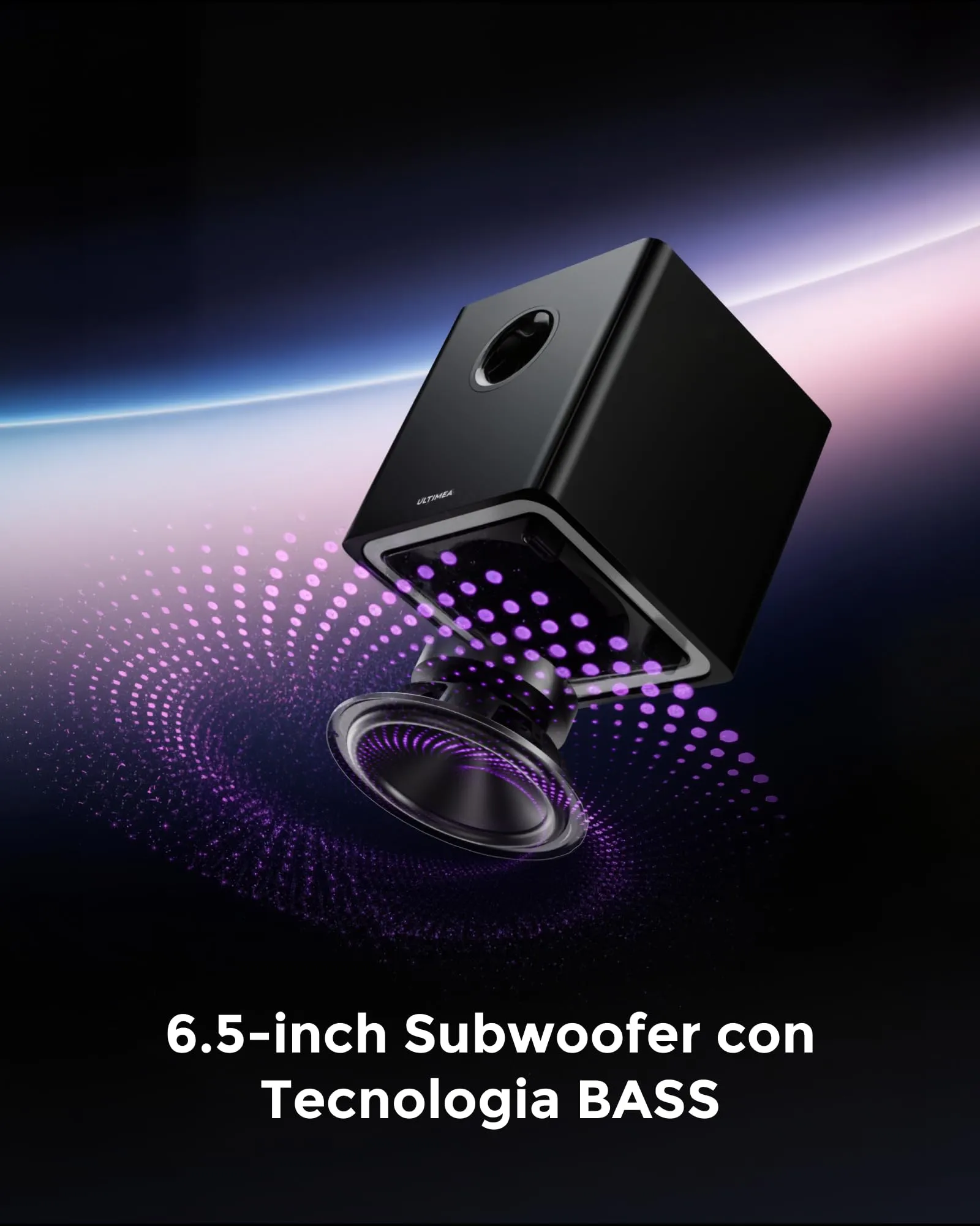 ULTIMEA Apollo S90 9.1ch Dolby Atmos Soundbar with 2 Rear Speakers, Detachable Sound Bar, 6.5" Subwoofer, RGB Lighting, 470W, App Control, HDMI/OPT/AUX/BT - immagine 4