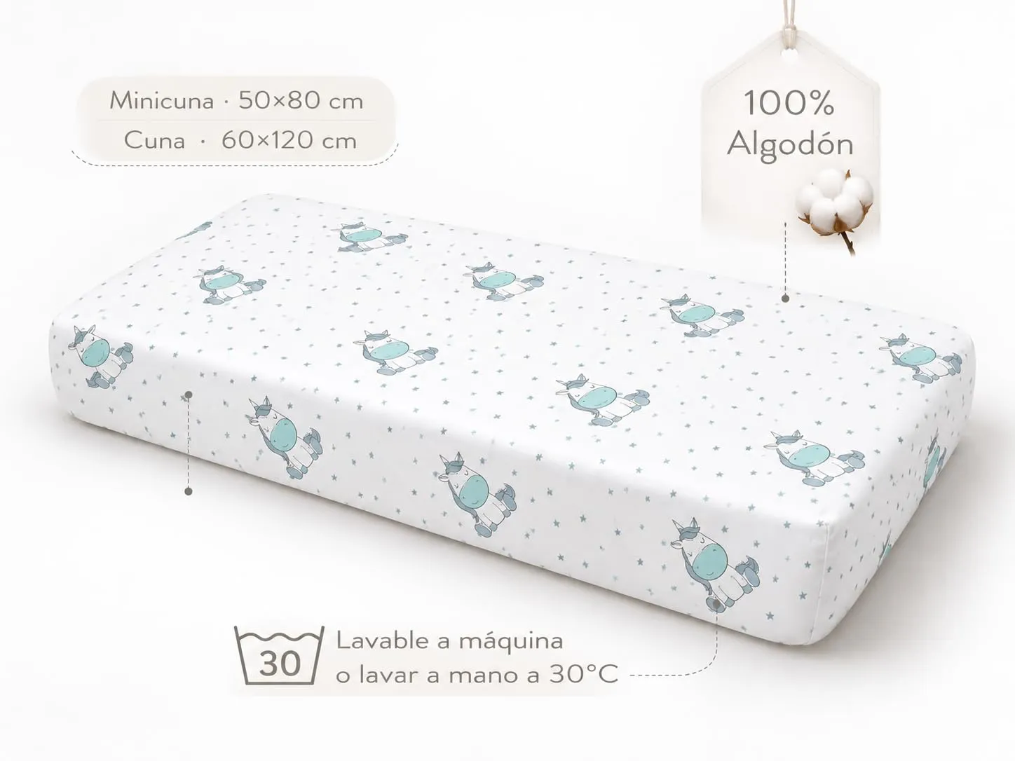 TRAMAS+ Lenzuola Lettino Neonato 60x120 100% Cotone, Set 3 Pezzi - immagine 4