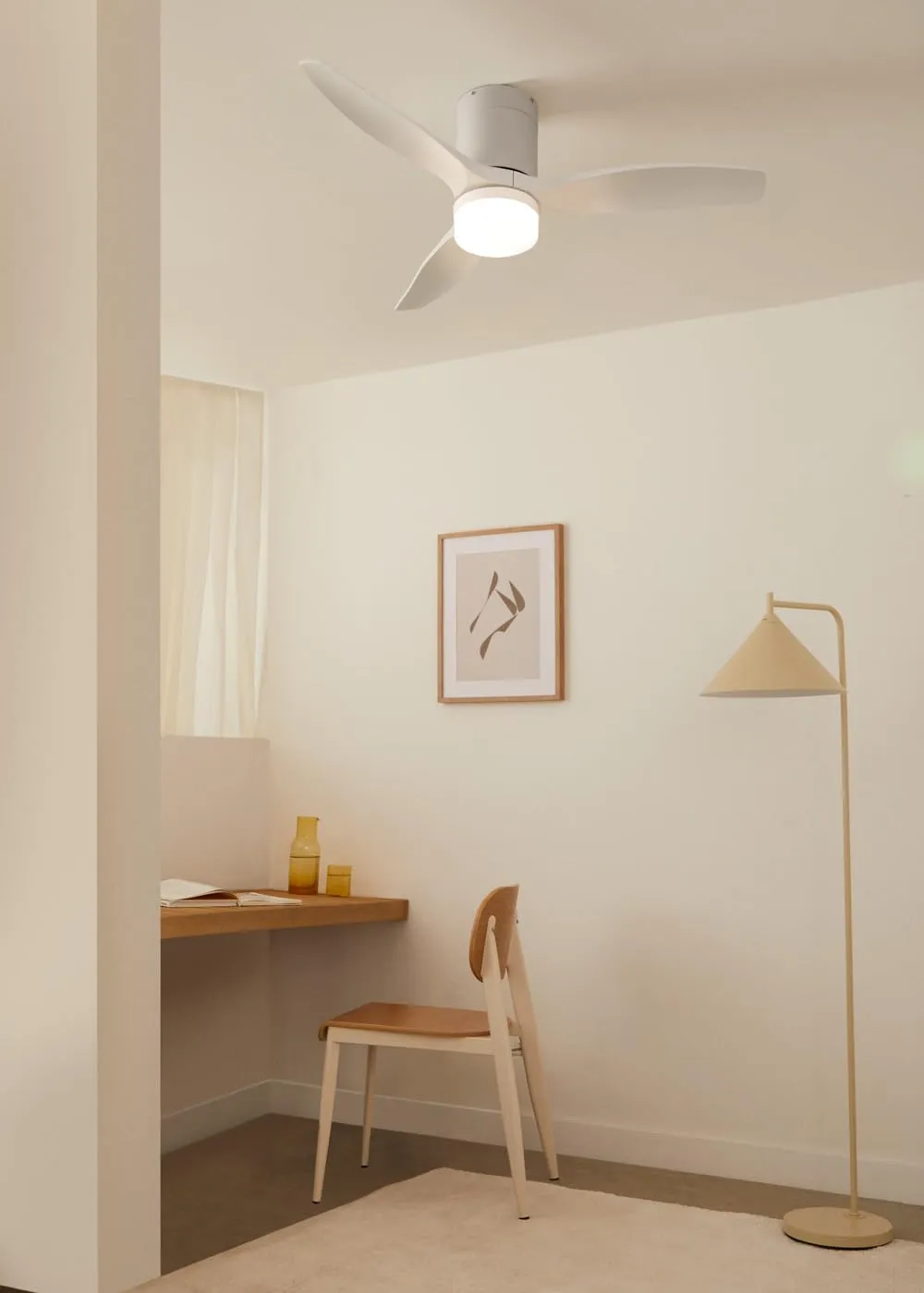 CREATE Windcalm Ventilatore da soffitto ABS con luce, Bianco, 40W, 112 cm, 6 velocità, 3 temperature di luce, telecomando - immagine 2