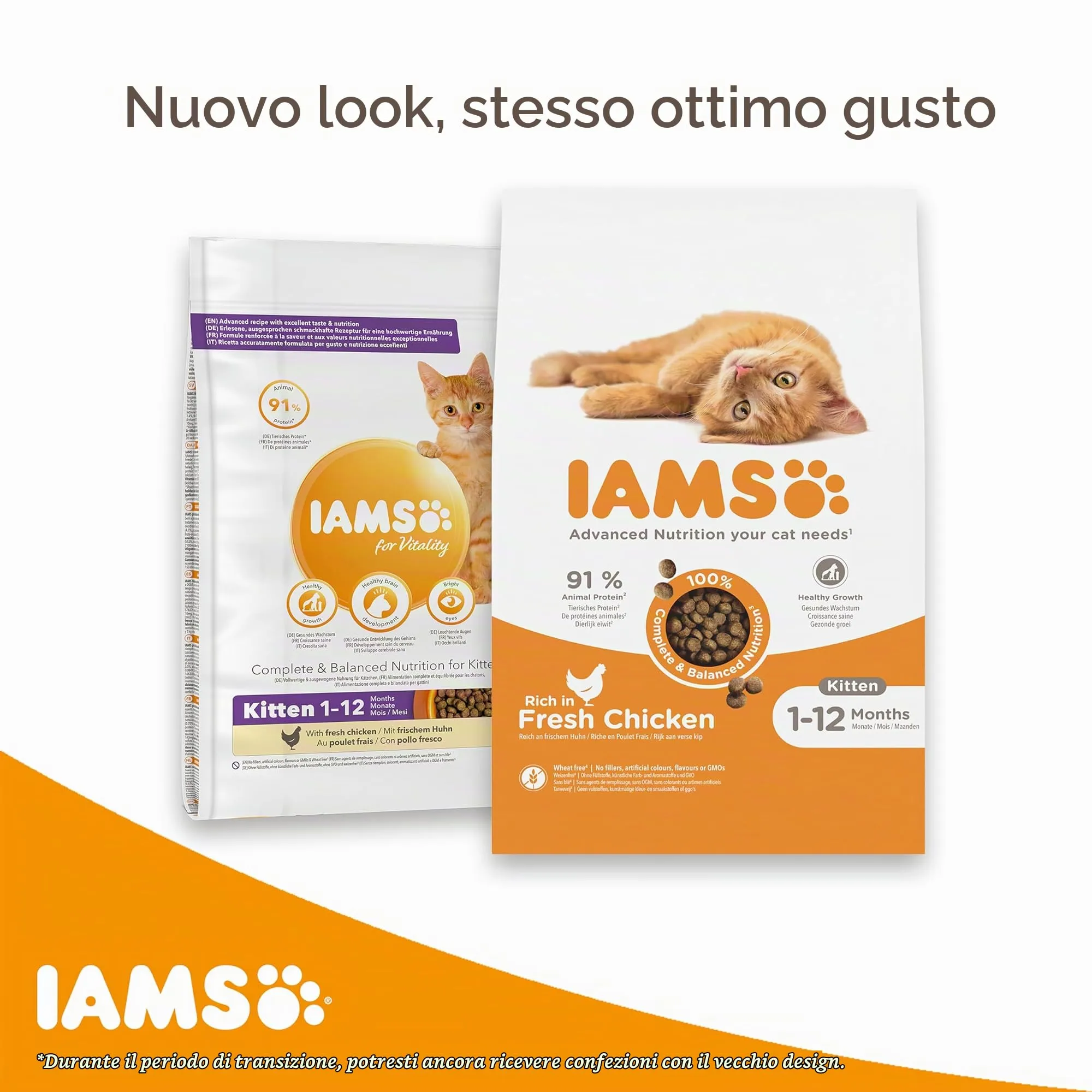 IAMS Cibo secco per gattini 1-12 mesi con pollo fresco, 800 g - immagine 3