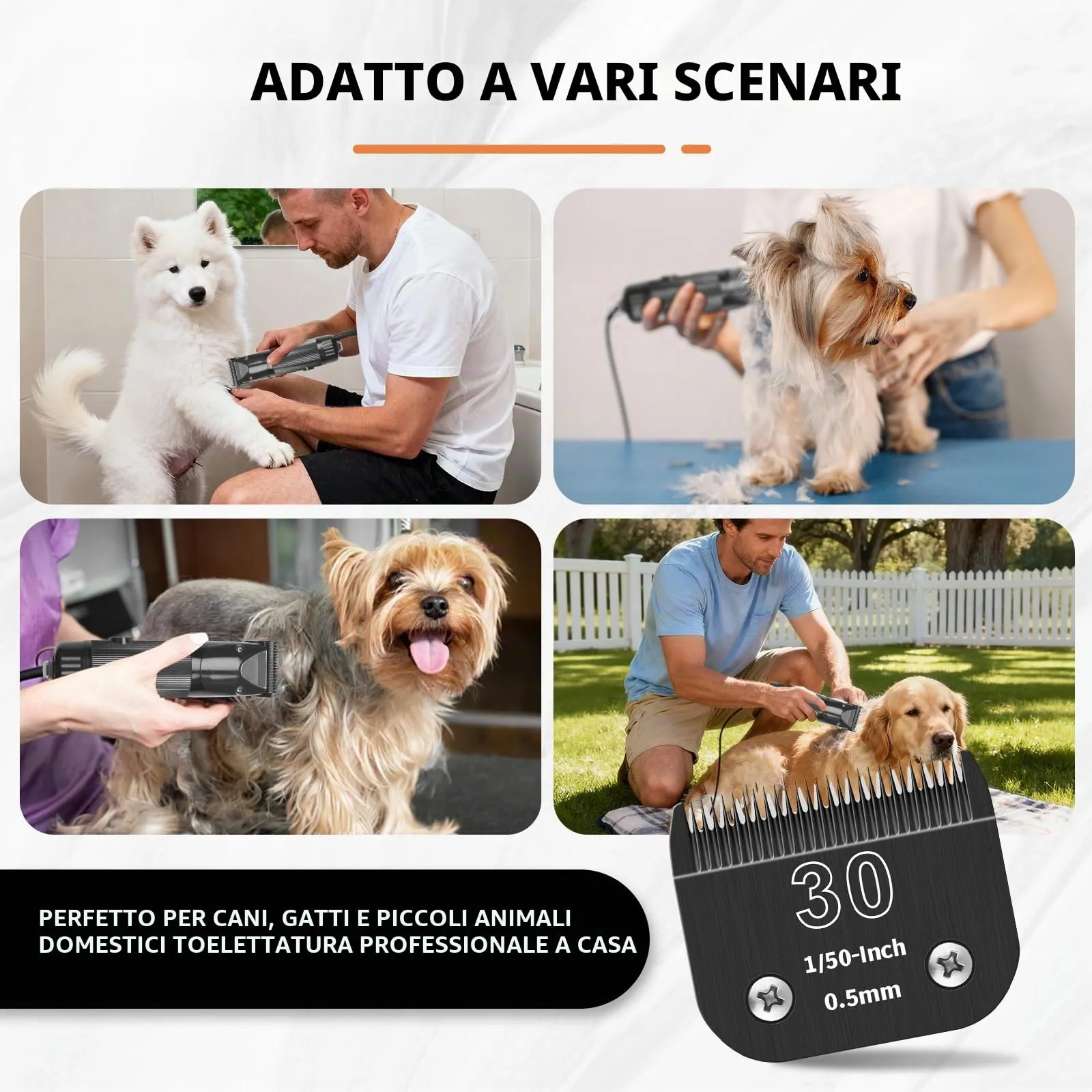 ZATEIRL Lame di Toelettatura Staccabili per Cani 30# (0,5 mm), Confezione da 3 - Compatibile con Andis, Oster A5, Wahl KM-10, Moser, Heiniger - Nero - immagine 3