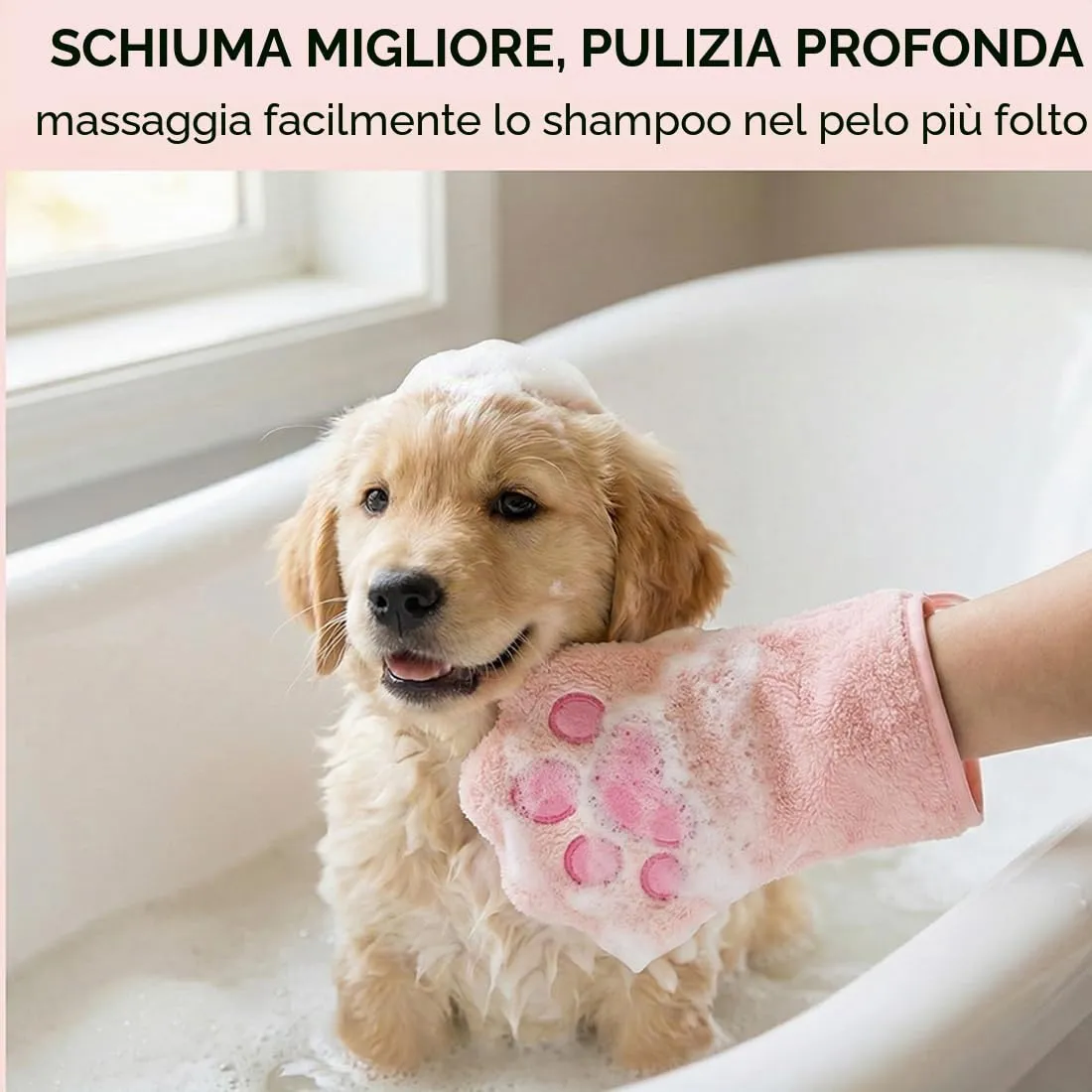 WeddHuis Guanti per la Pulizia di Animali Domestici in Microfibra, 2 Pezzi (Rosa) - immagine 4