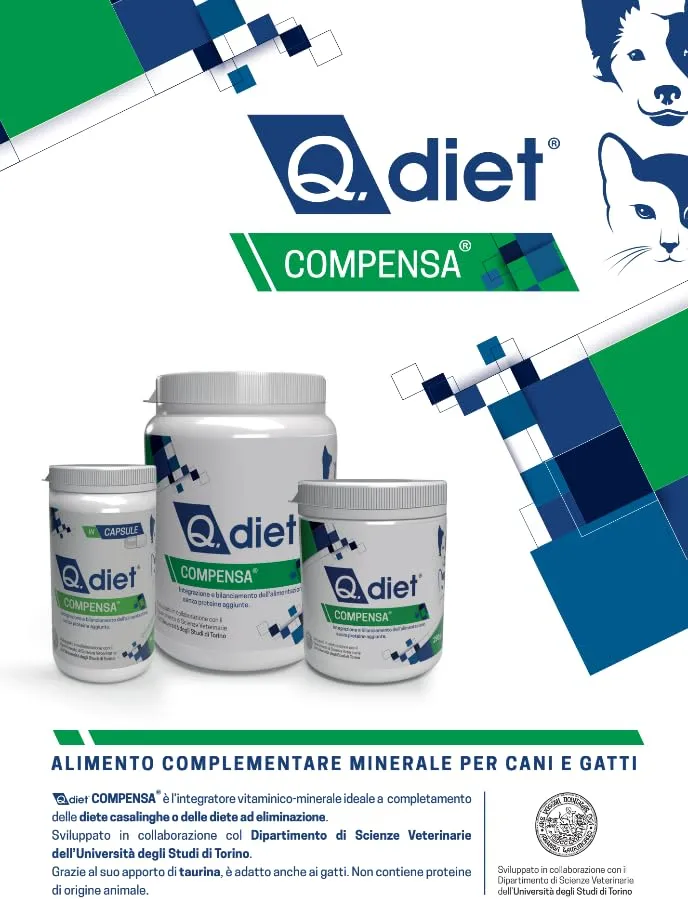 Q Diet Compensa Cane e Gatto, 1kg in Polvere - Mangime Complementare - immagine 2