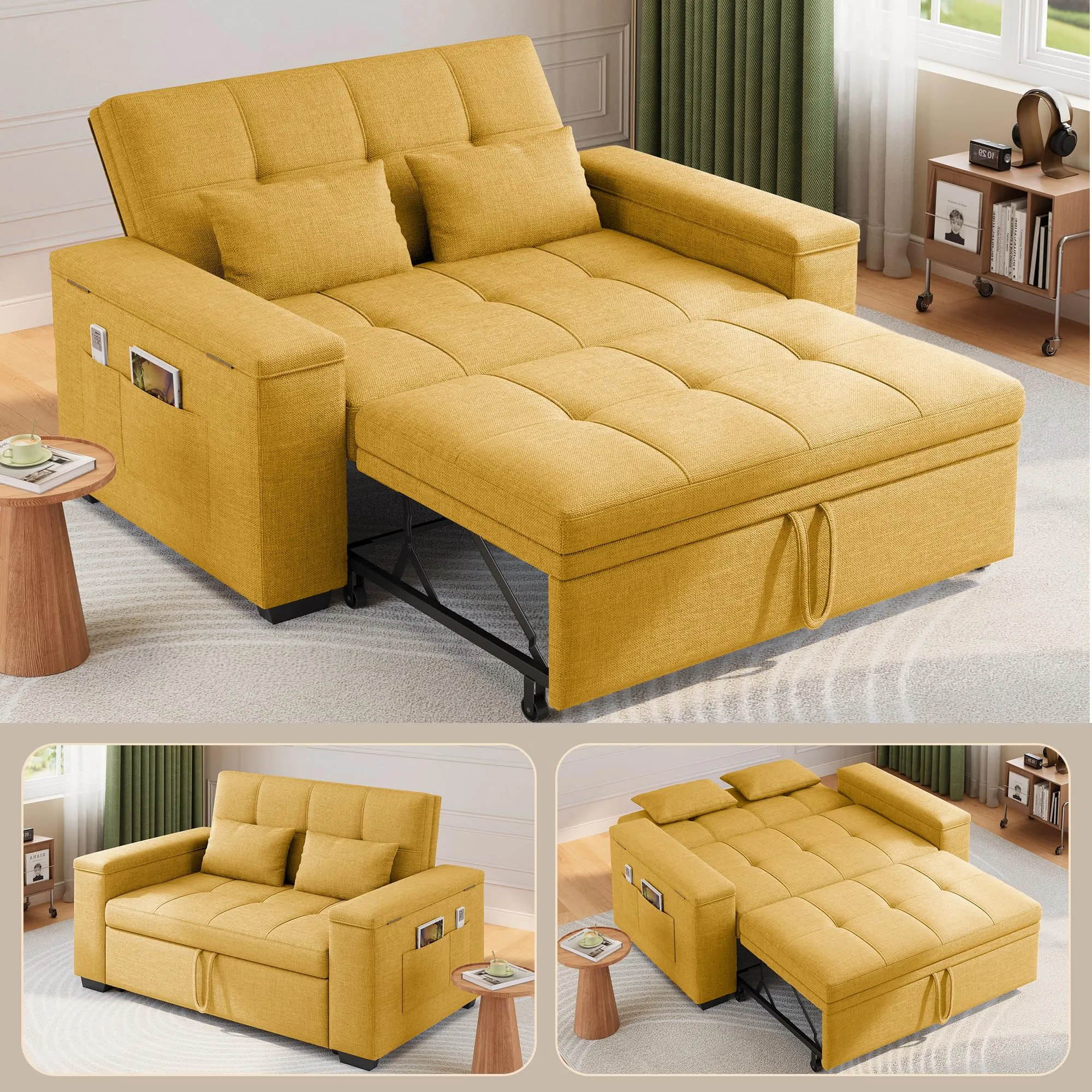 Xbro Divano Letto 2 Posti Convertibile, Letto Esteso 175x116 cm - immagine 5