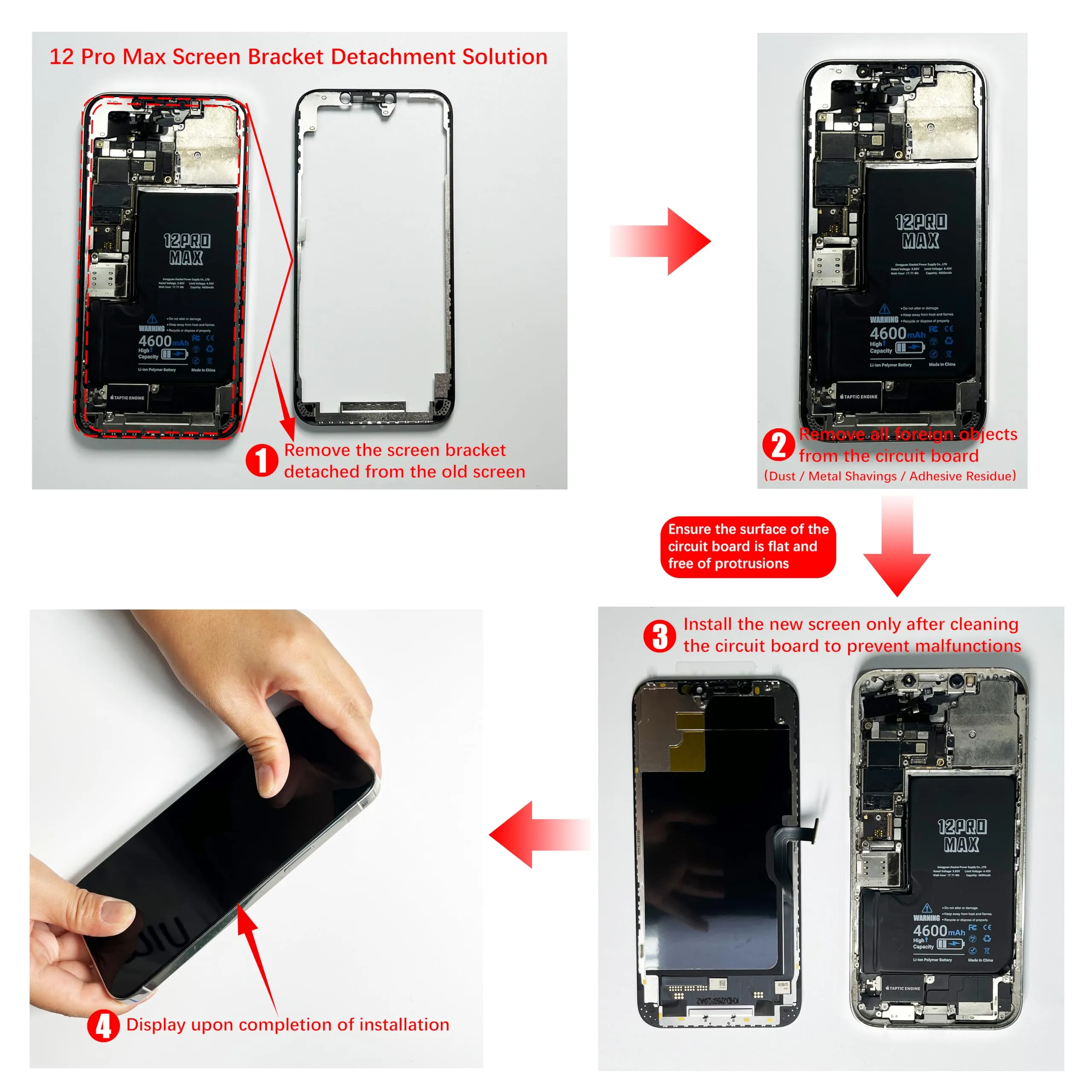 Brinonac Display per iPhone 12 Pro Max - Schermo LCD Full HD 6,7 Pollici con Kit di Montaggio, Attrezzi di Riparazione e Vetro Temperato - immagine 9