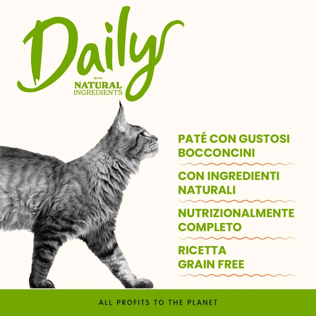 Almo Nature Daily Cibo Umido per Gatti Adulti Paté Coniglio, 400 g, Confezione da 24 - immagine 2
