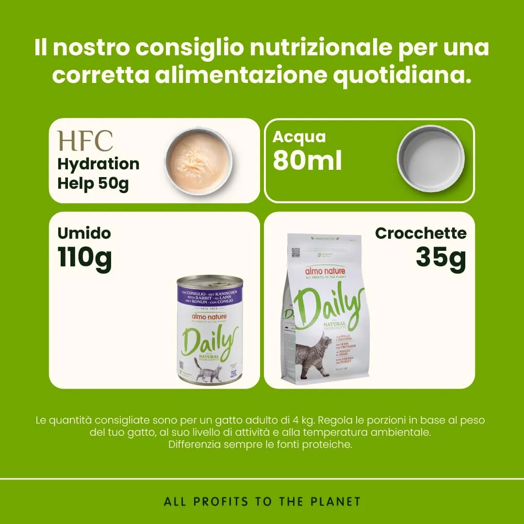 Almo Nature Daily Cibo Umido per Gatti Adulti Paté Coniglio, 400 g, Confezione da 24 - immagine 3