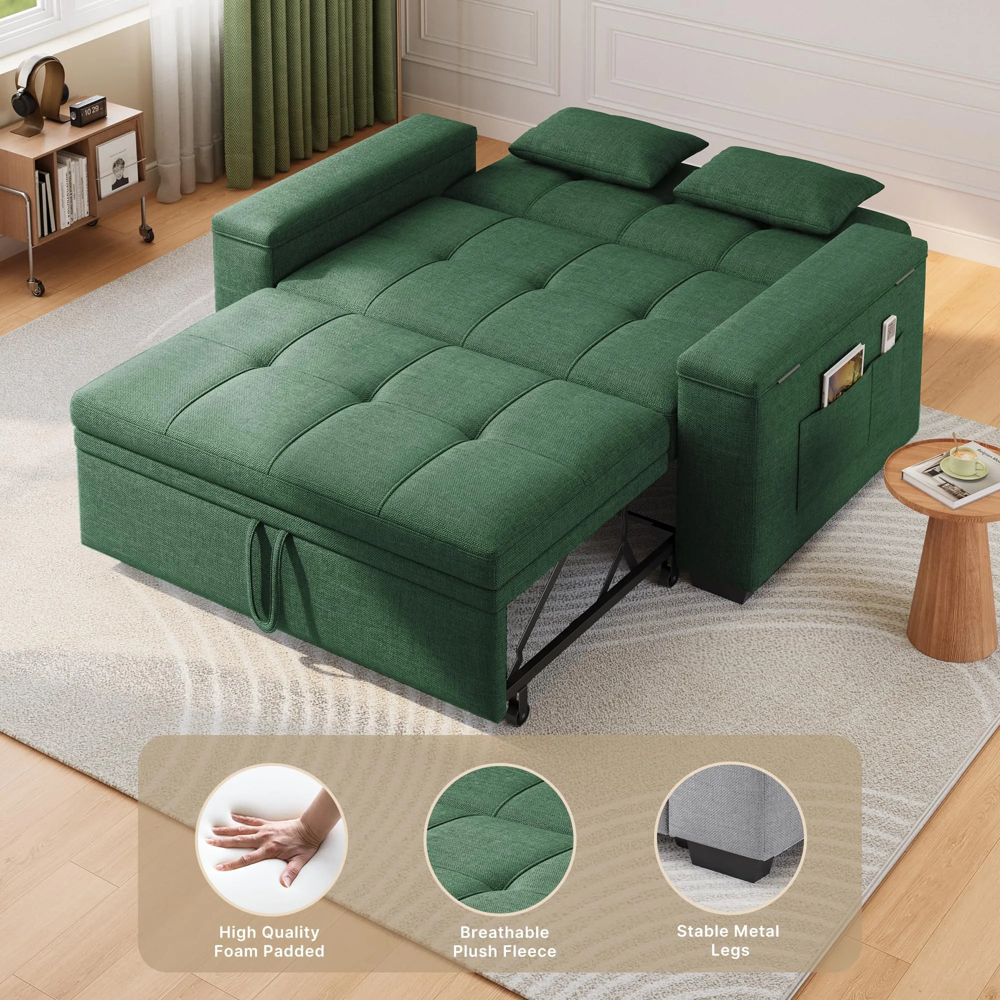 Xbro Divano Letto 2 Posti Convertibile, 175x116 cm - immagine 6