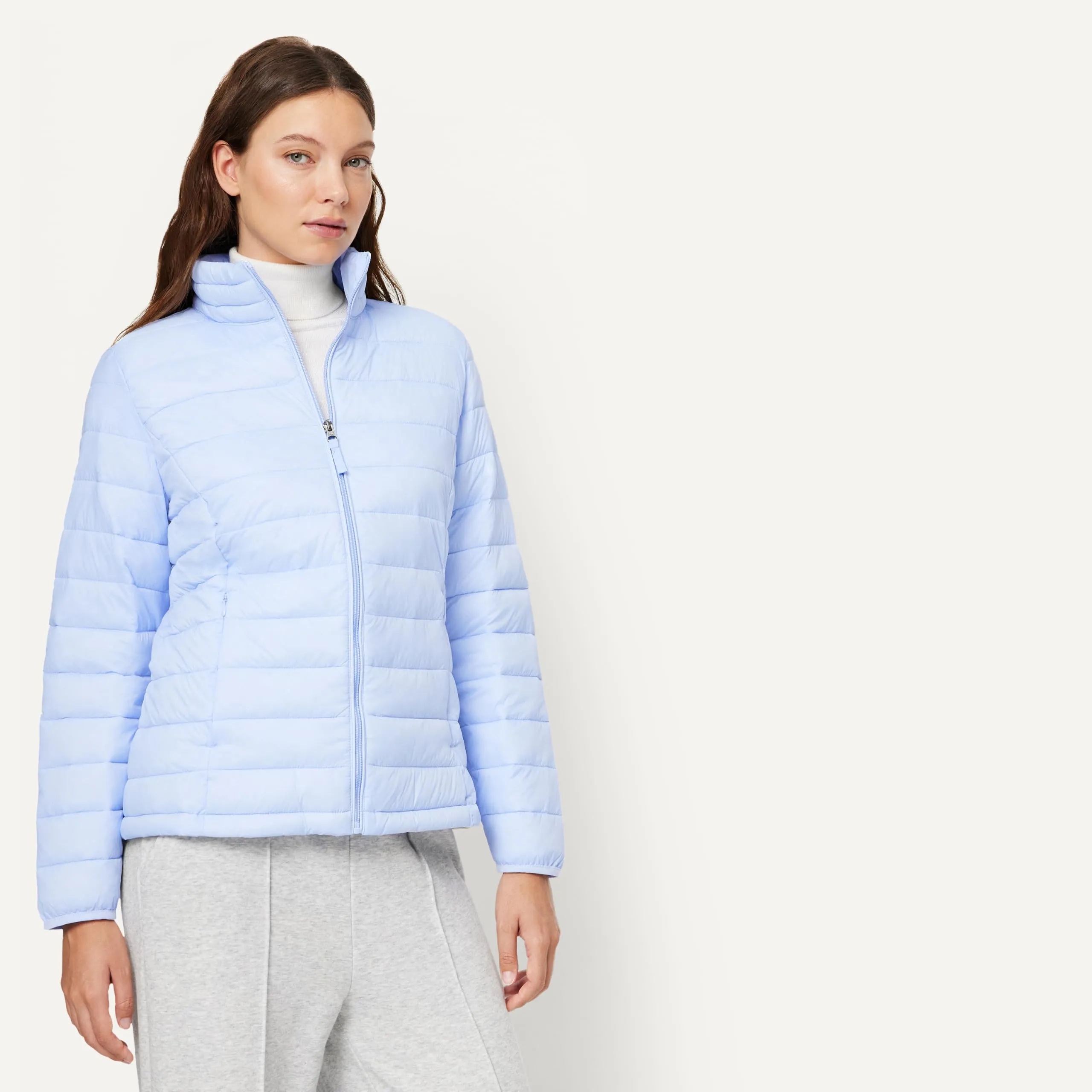 Amazon Essentials Piumino leggero resistente all'acqua ripiegabile Donna, Blu Chiaro, XXL - immagine 2