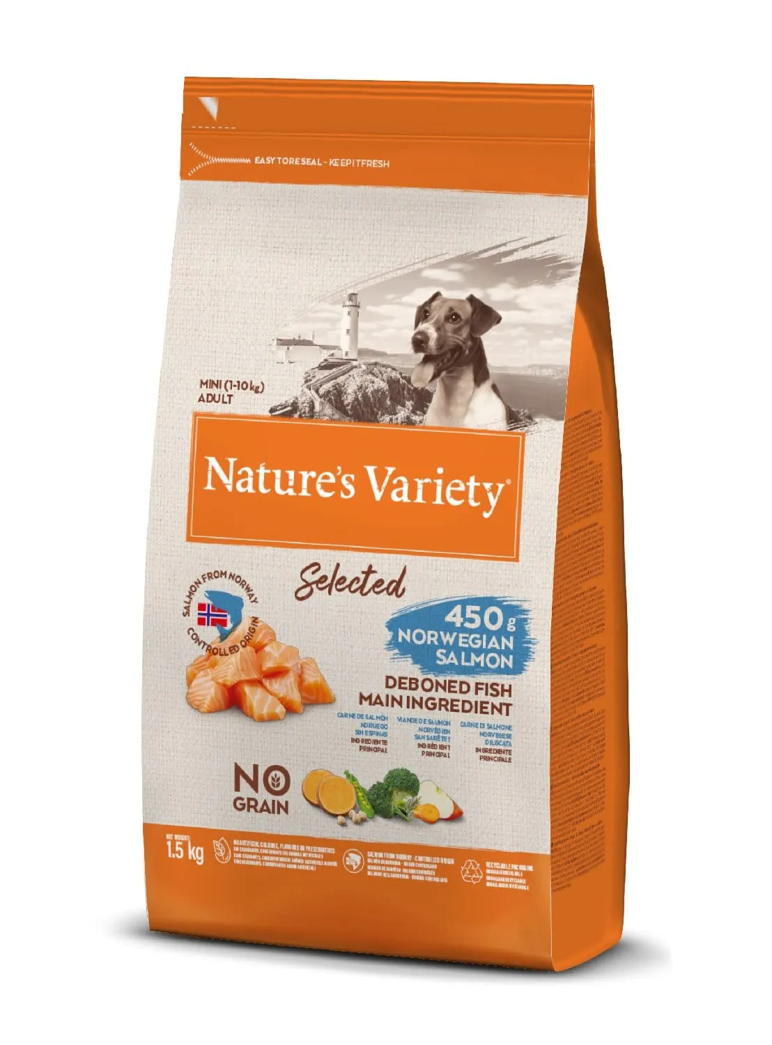 Nature's Variety Selected Cibo per Cani Adulti Mini con Salmone Norvegese 1.5 kg - immagine 1