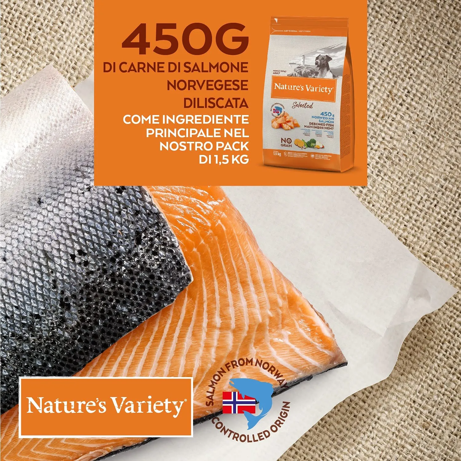 Nature's Variety Selected Cibo per Cani Adulti Mini con Salmone Norvegese 1.5 kg - immagine 2