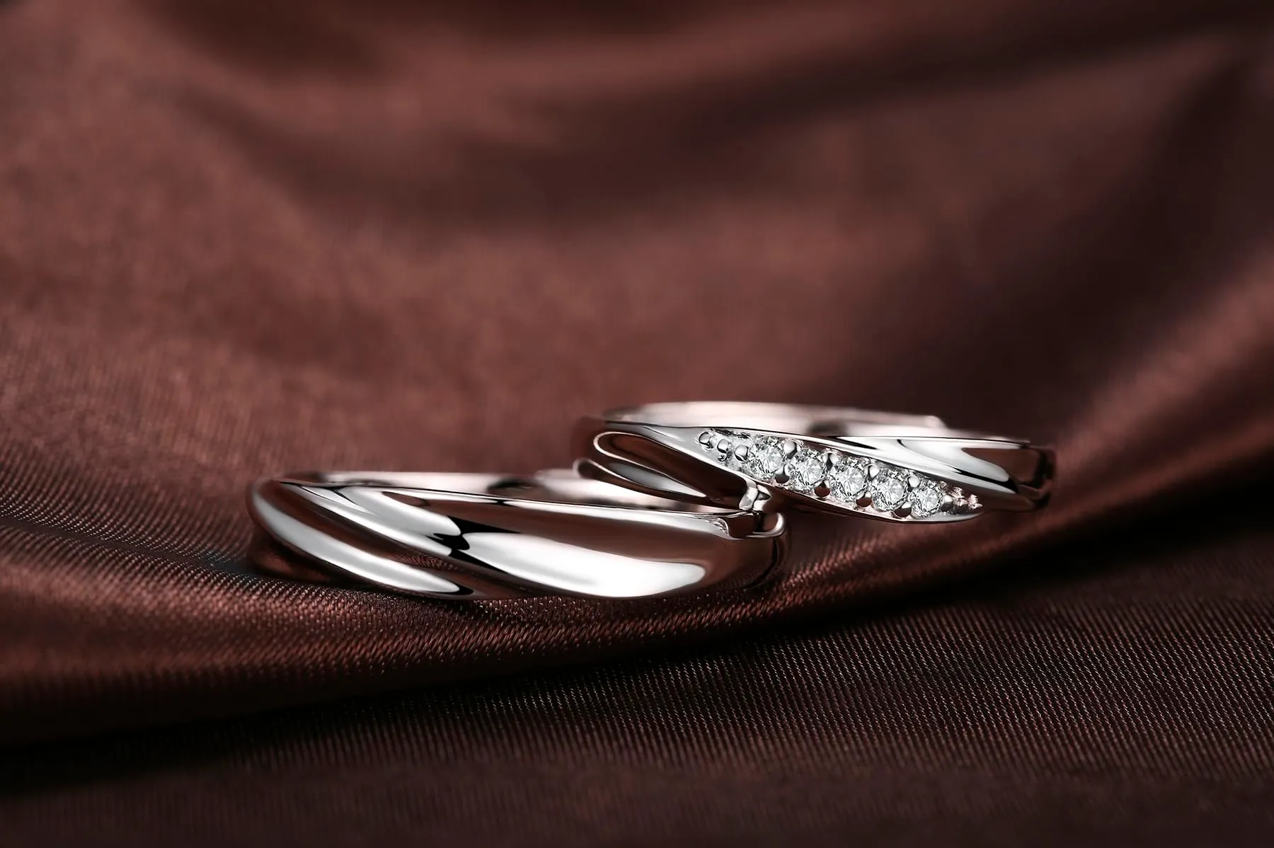 sassu fine Endless Love Couple Ring 925 Sterling Silver Zircon Adjustable Size - immagine 5
