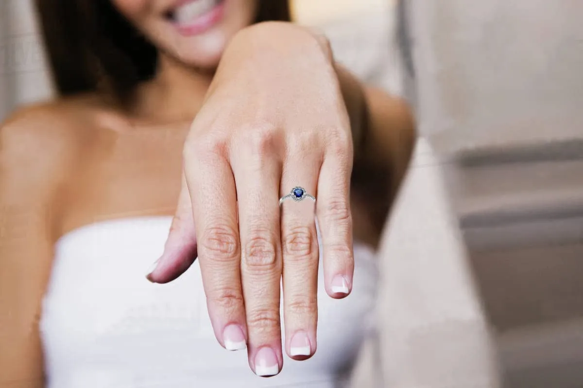 GMEDRIDAS Anello Regolabile in Argento 925 per Donna con Pietra Blu - immagine 5