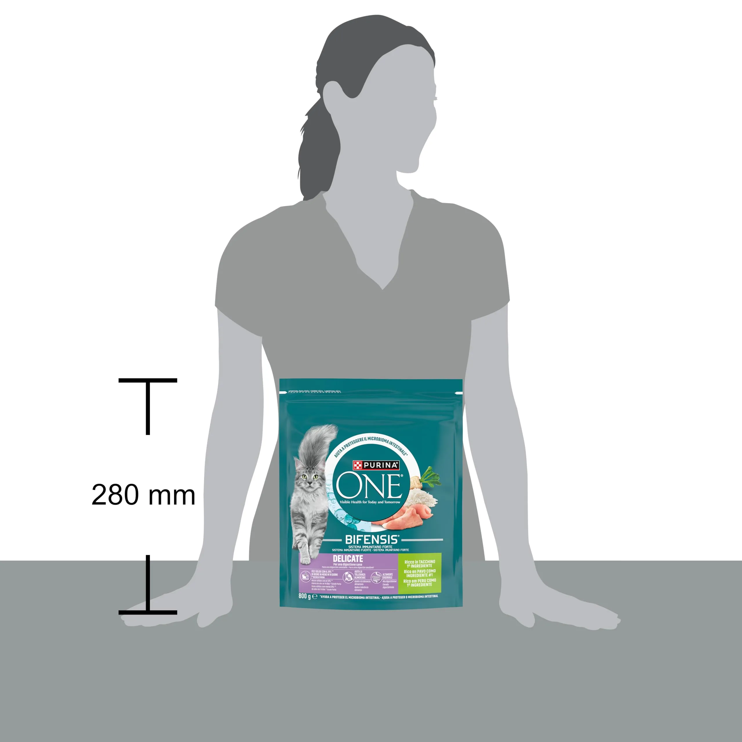 Purina One Bifensis Delicate Crocchette Gatti Adulti, 8 x 800g - immagine 5