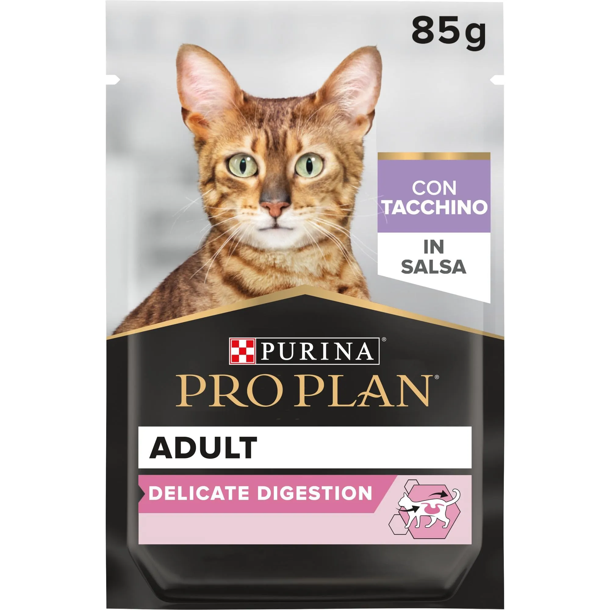 Purina Pro Plan Delicate Digestion Cibo Umido per Gatti Adulti Tacchino in Salsa, 26 x 85g - immagine 2