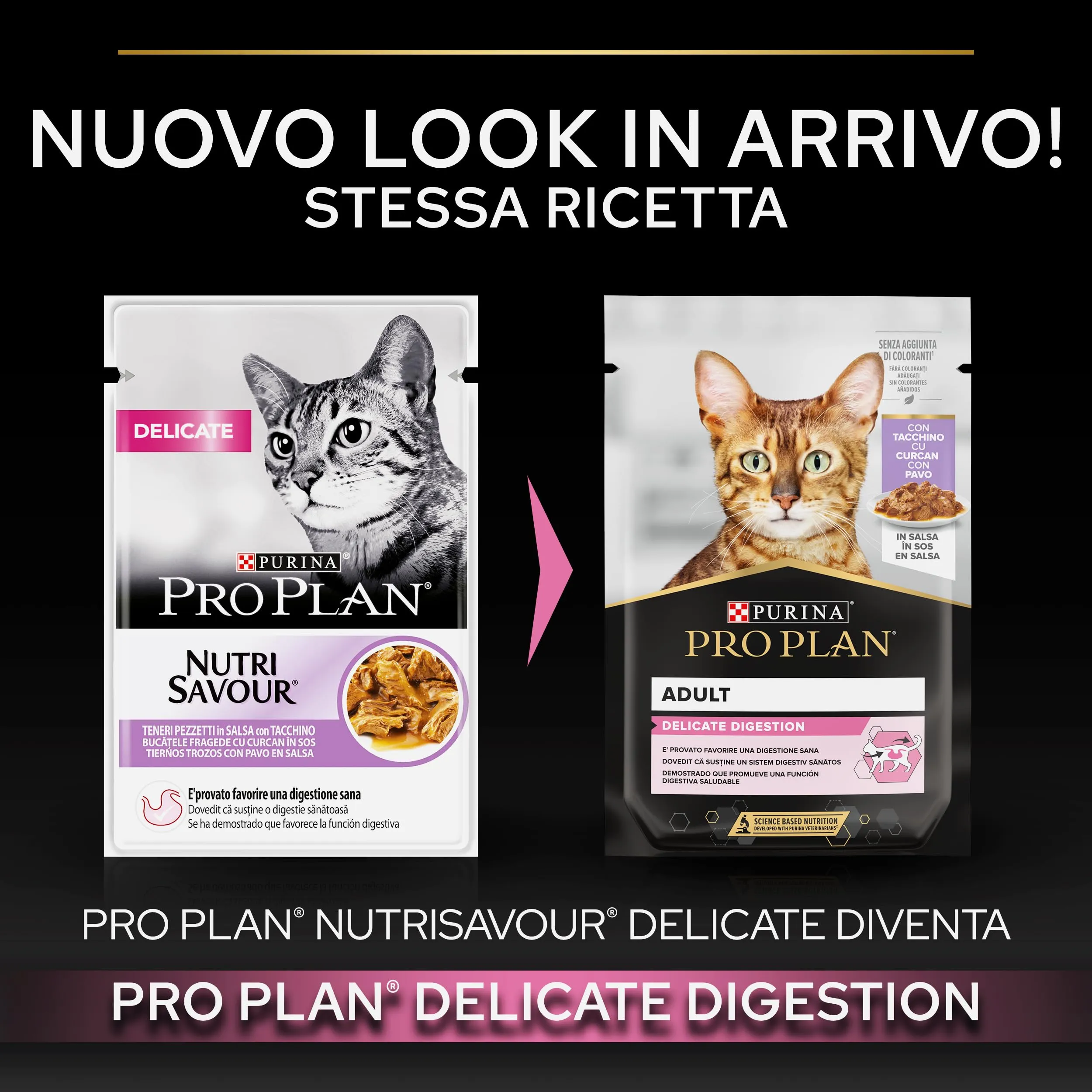 Purina Pro Plan Delicate Digestion Cibo Umido per Gatti Adulti Tacchino in Salsa, 26 x 85g - immagine 3