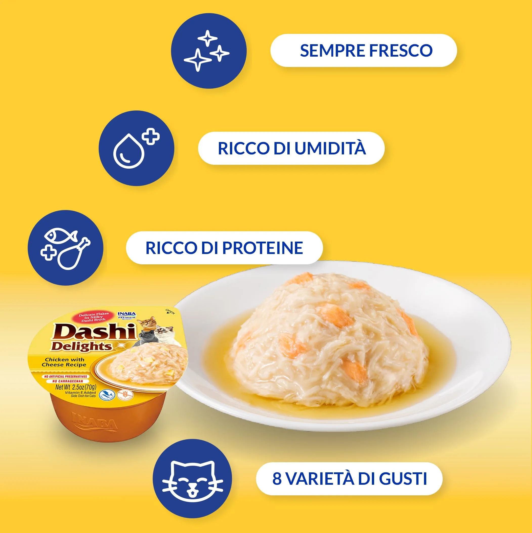 Inaba Dashi Delights Brodo per Gatti con Pollo e Formaggio, 70g - immagine 3