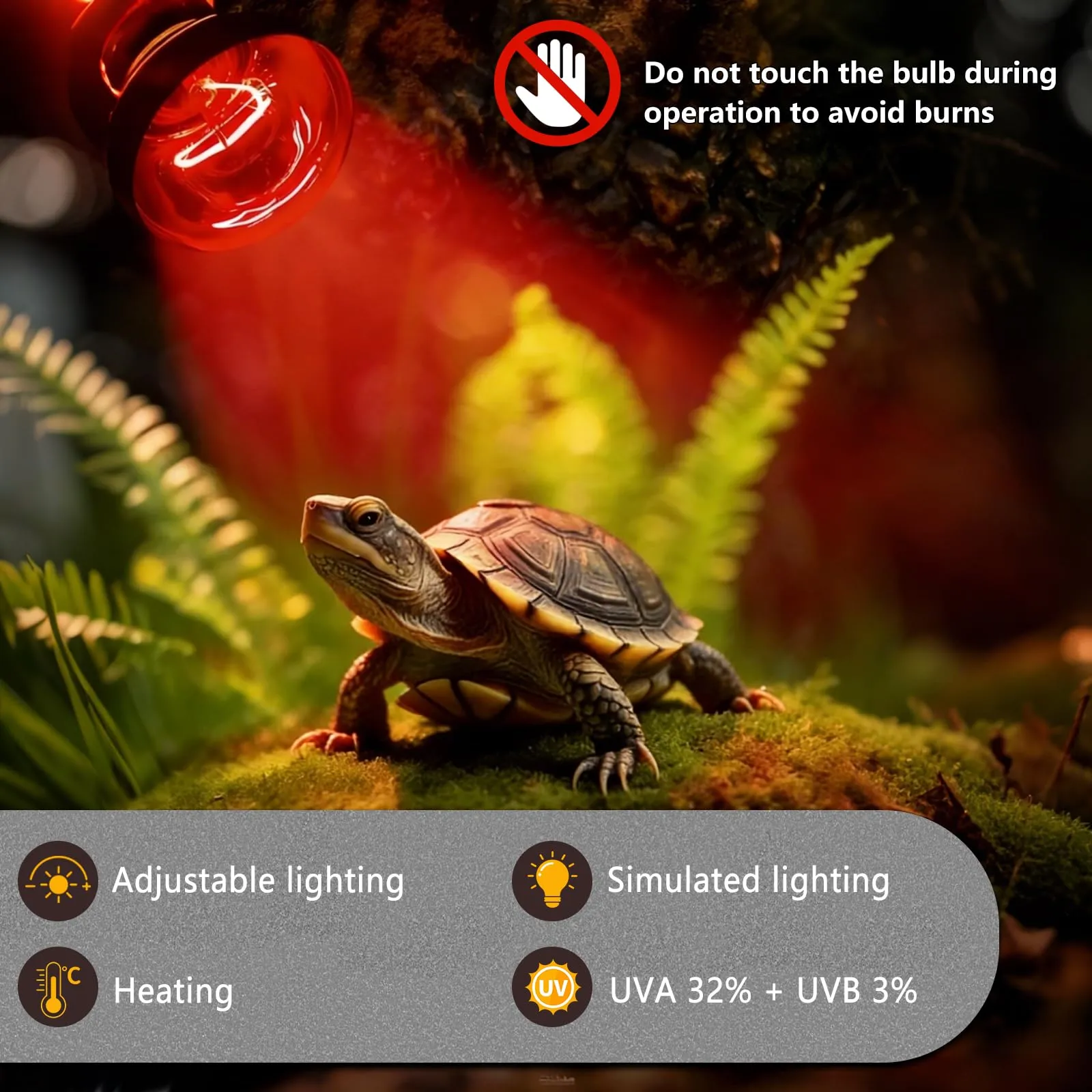 LedWekei Lampada riscaldante a infrarossi UVA/UVB per rettili, 100W, attacco E27, 2 pezzi - immagine 4
