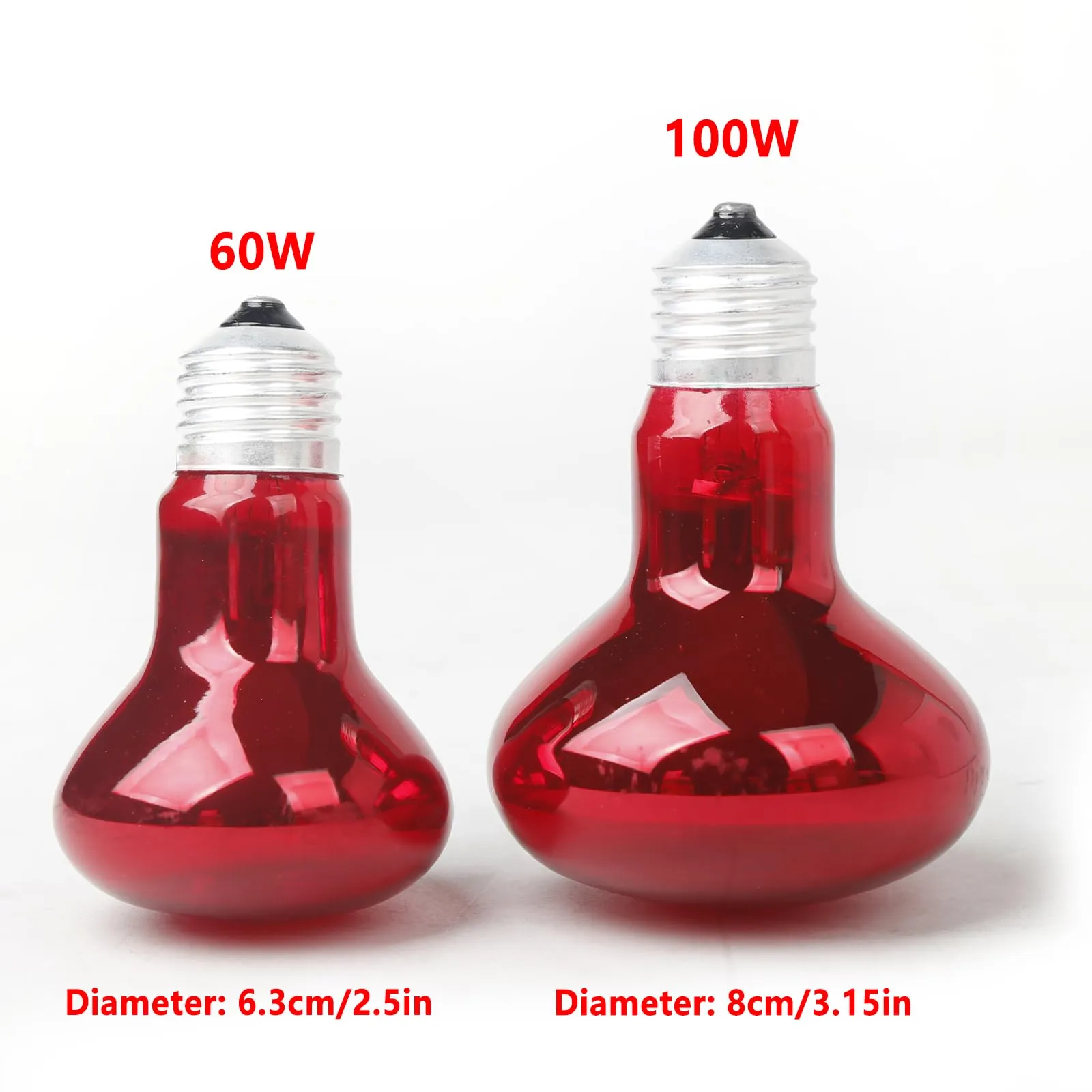 LedWekei Lampada riscaldante a infrarossi UVA/UVB per rettili, 100W, attacco E27, 2 pezzi - immagine 8