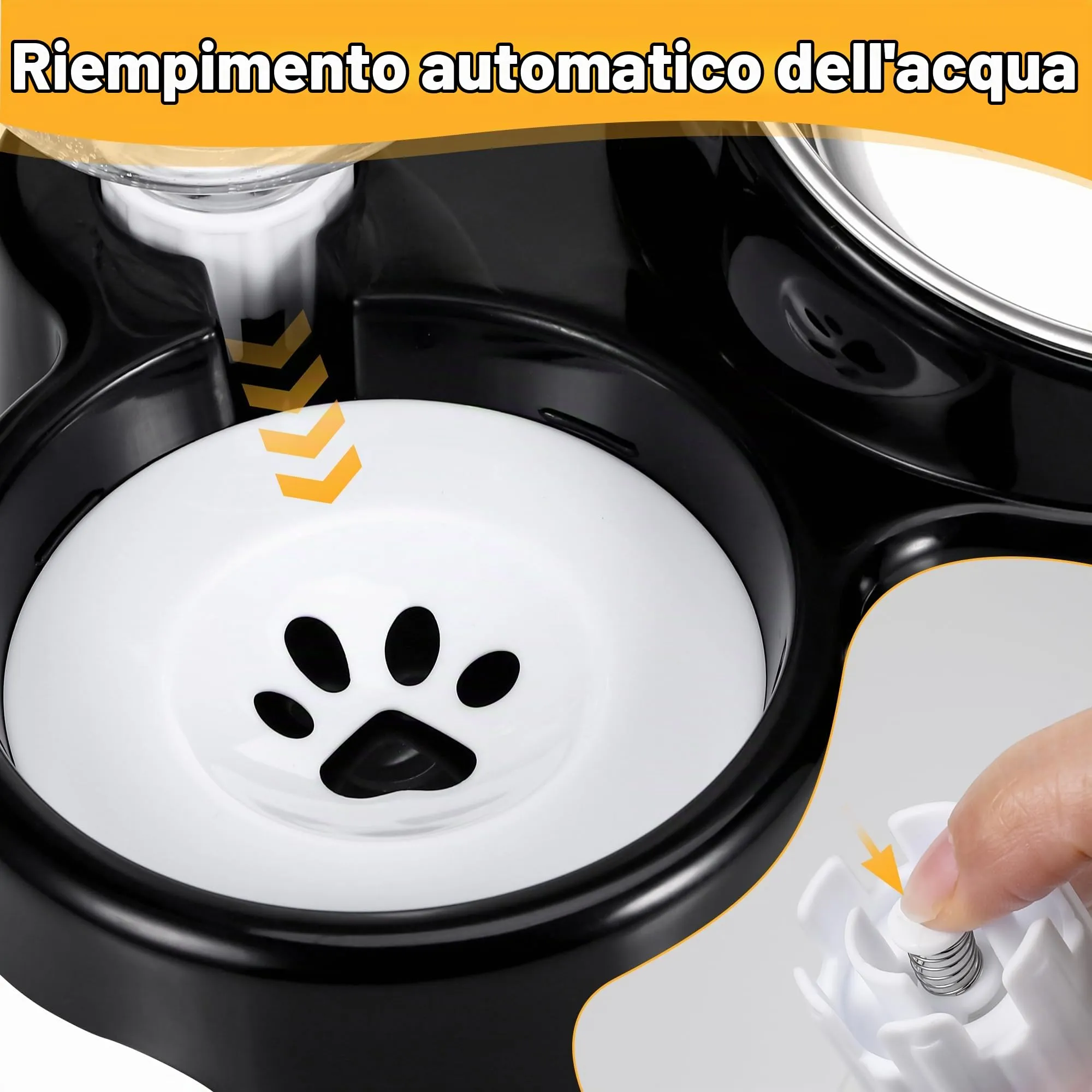 TranRantic Ciotola per Gatti 3 in 1, Set Ciotole in Acciaio Inossidabile con Bottiglia d'Acqua da 500 ml - immagine 6
