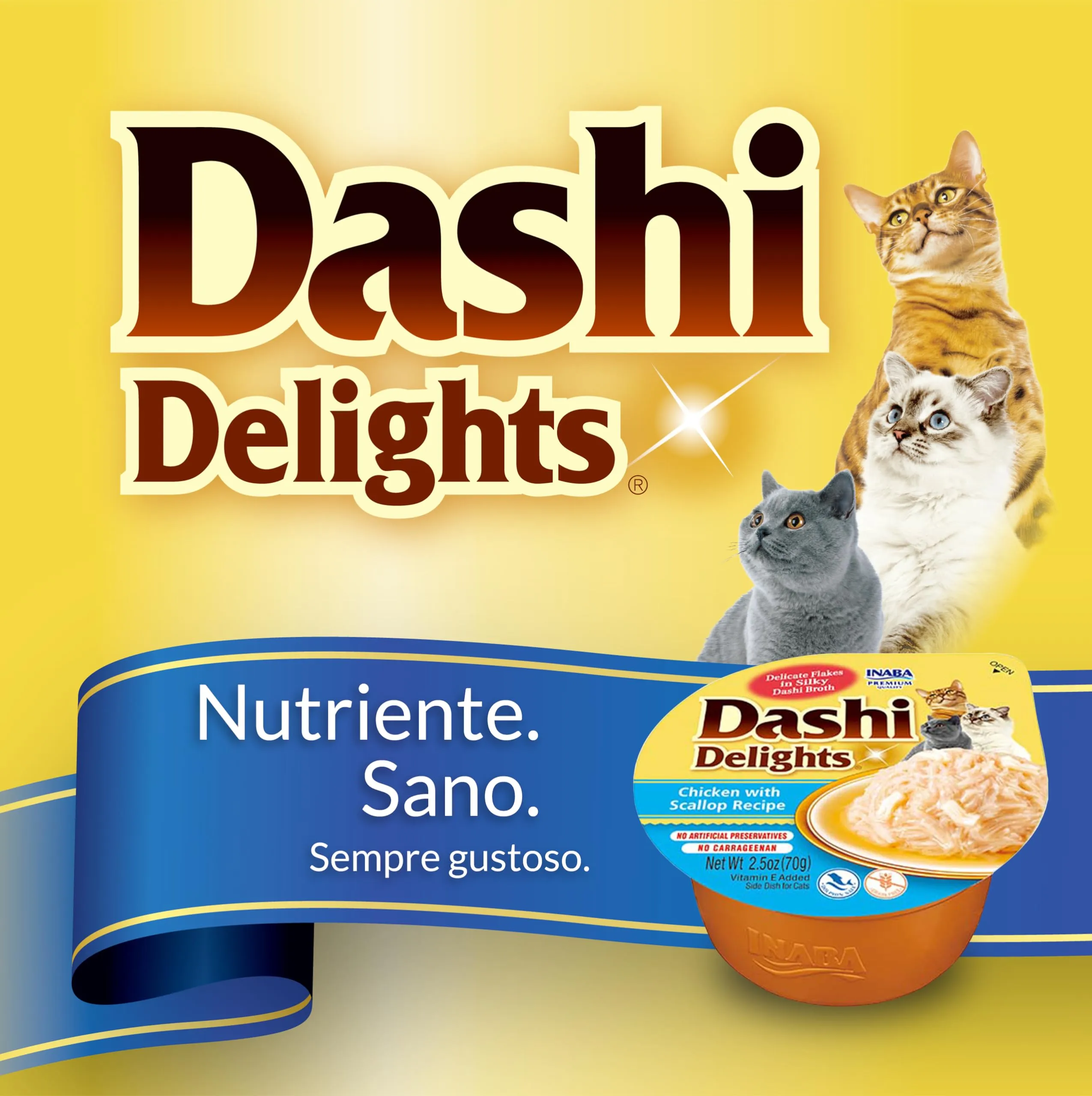 Inaba Dashi Delights Brodo per Gatti con Pollo e Capesante, 70g - immagine 2