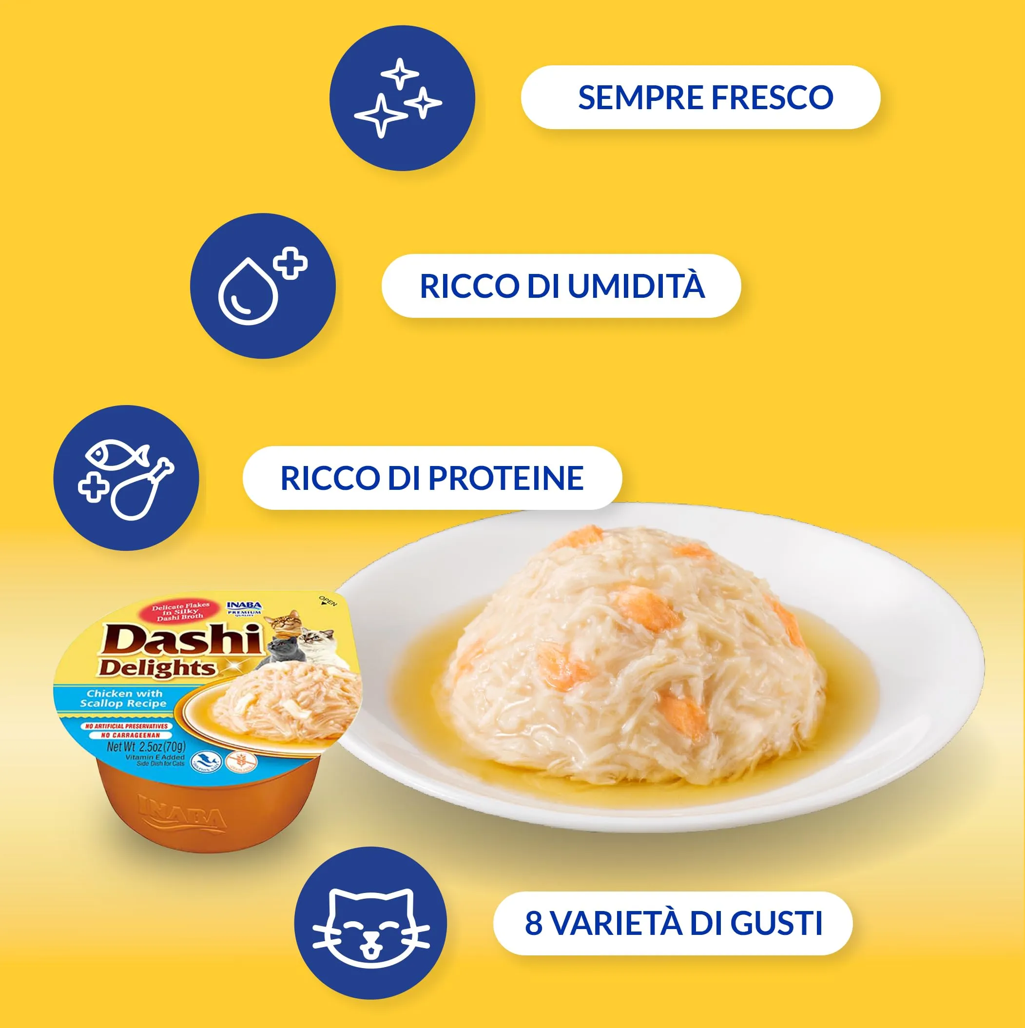 Inaba Dashi Delights Brodo per Gatti con Pollo e Capesante, 70g - immagine 3