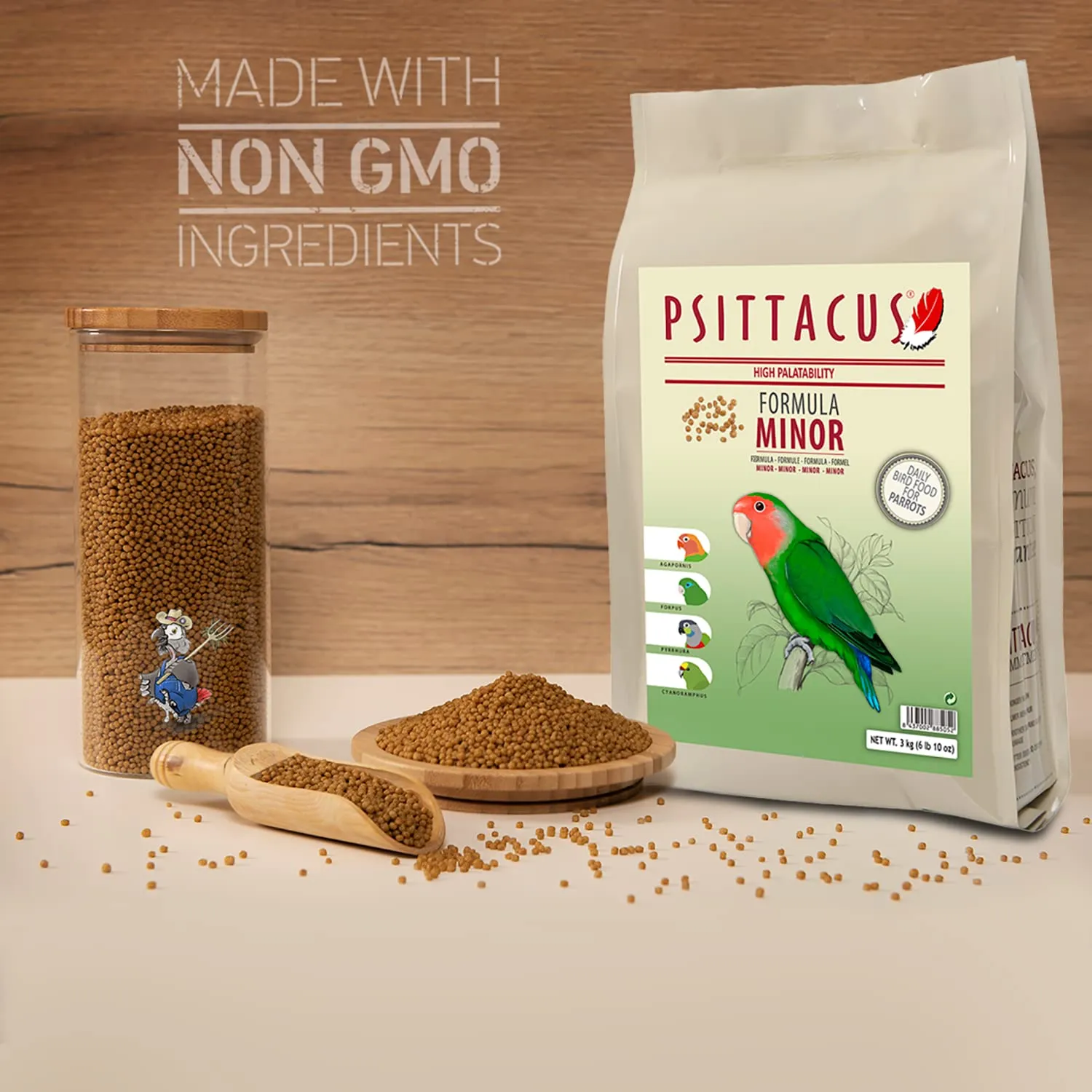 Psittacus Minor Mangime completo per Agapornis, Forpus e Pyrrhura, 3 kg - immagine 7